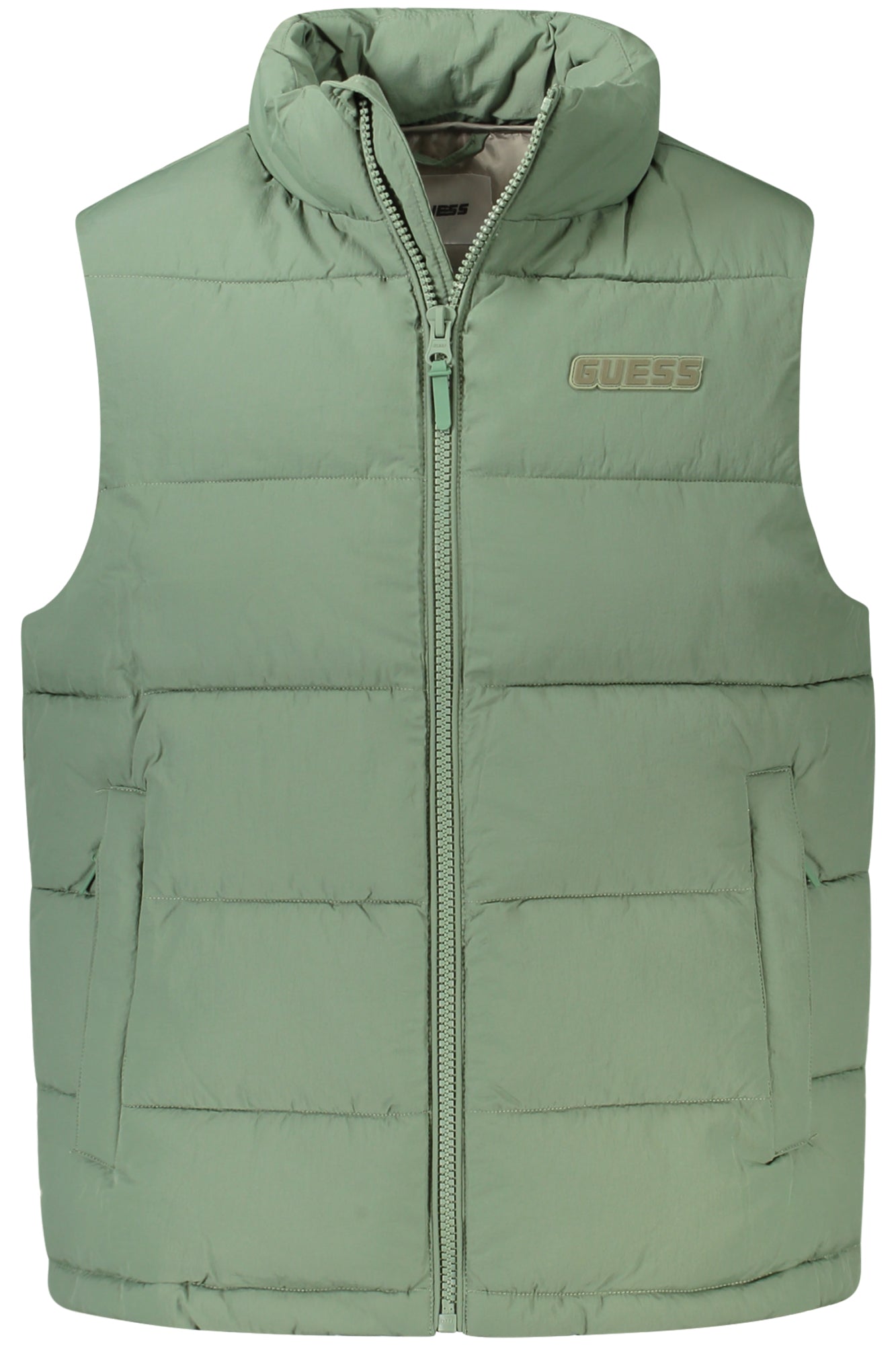 Z5RL00WGTN0_VEG8AW – Grüne Herrenweste: Ärmellos, wasserabweisend & praktische Taschen – Größe: S, M, L – Farbe: Verde
