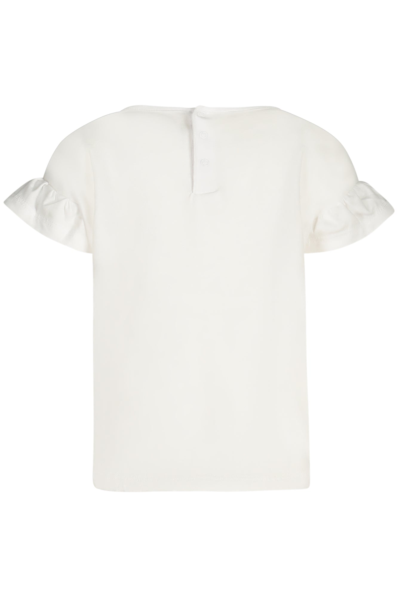 XK4GI23K6YW4_BIG011 – Stylisches Mädchen T-Shirt aus Bio-Baumwolle mit Logo und Pailletten – Größe: 6-9M, 18M, 3-6M, 24M – Farbe: Bianco