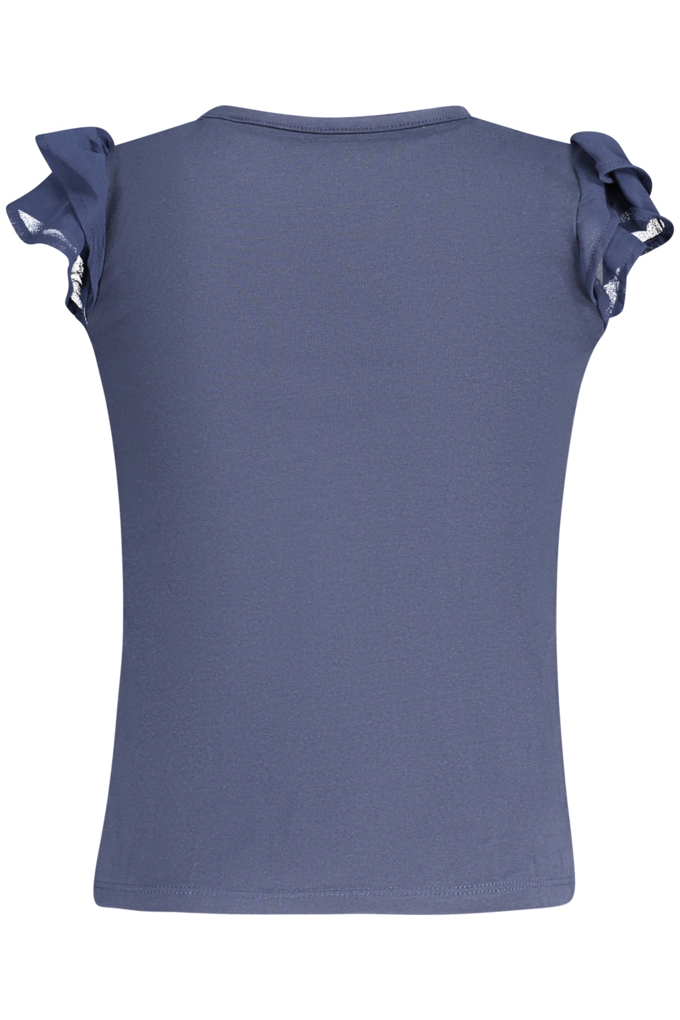 K4GI20K6YW1_BLG7HR – Bio-Baumwolle Mädchen T-Shirt Blau Rundhals mit Stickerei & Details – Größe: 3A, 2A, 5A, 7A – Farbe: Blu