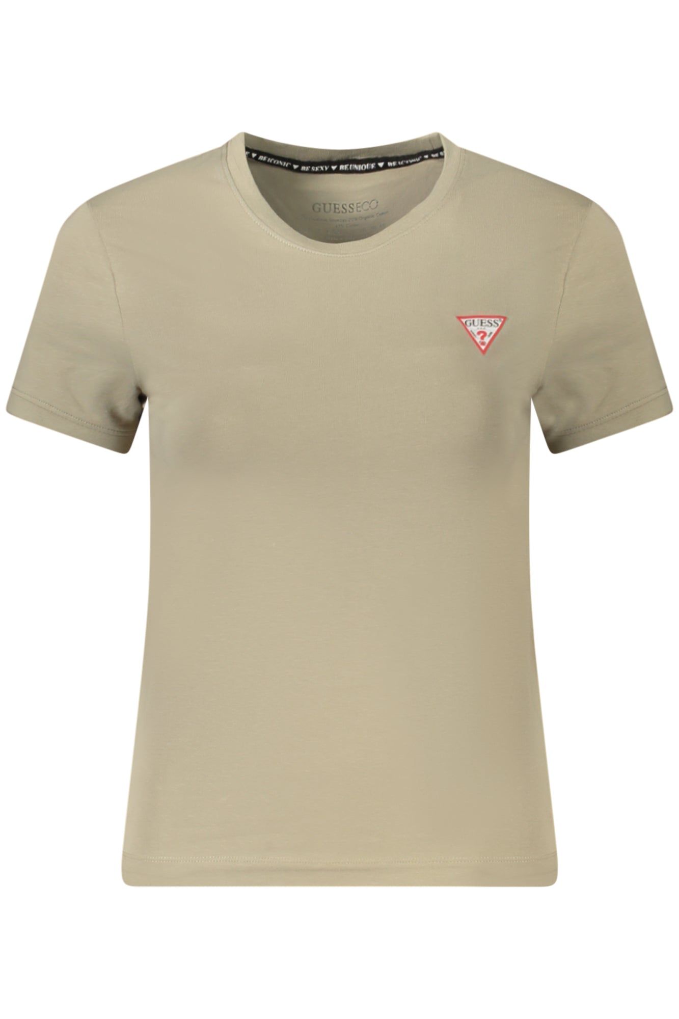W2YI44J1314_BEG8CJ – Beiges Damen Kurzarm-T-Shirt mit Logo aus Bio-Baumwolle – Größe: S, M, L, XL, 2XL – Farbe: Beige