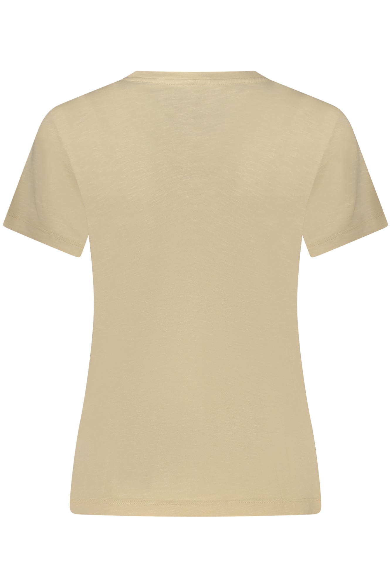 W4GI66KC8T0_BEG1M5 – Damen Kurzarm T-Shirt Beige mit V-Ausschnitt & Stickerei Logo – Größe: XS, S, M, L – Farbe: Beige