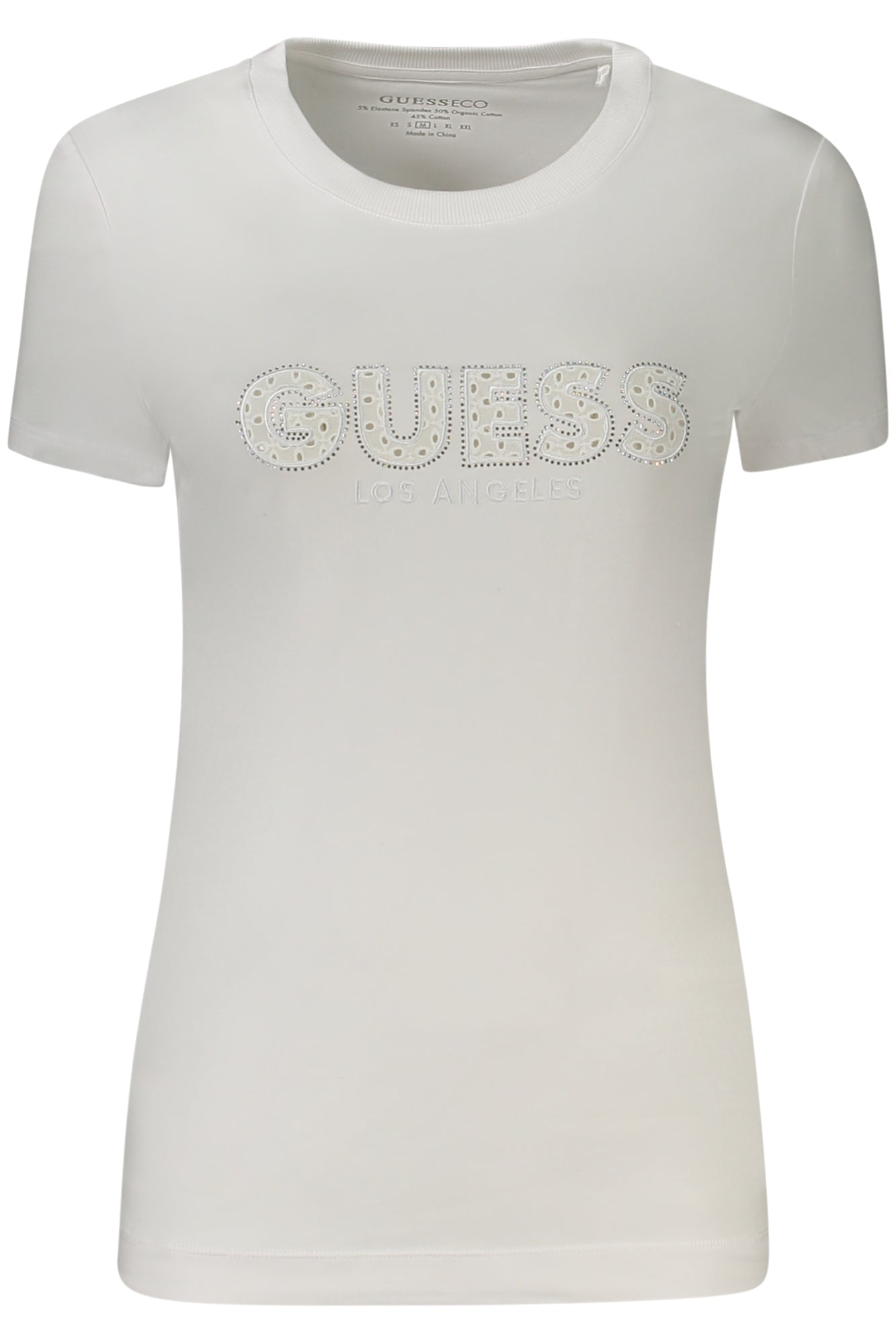 W4GI14J1314_BIG011 – Damen Kurzarm T-Shirt Weiß mit Stickerei aus Bio-Baumwolle – Größe: S, M, XS, L – Farbe: Bianco