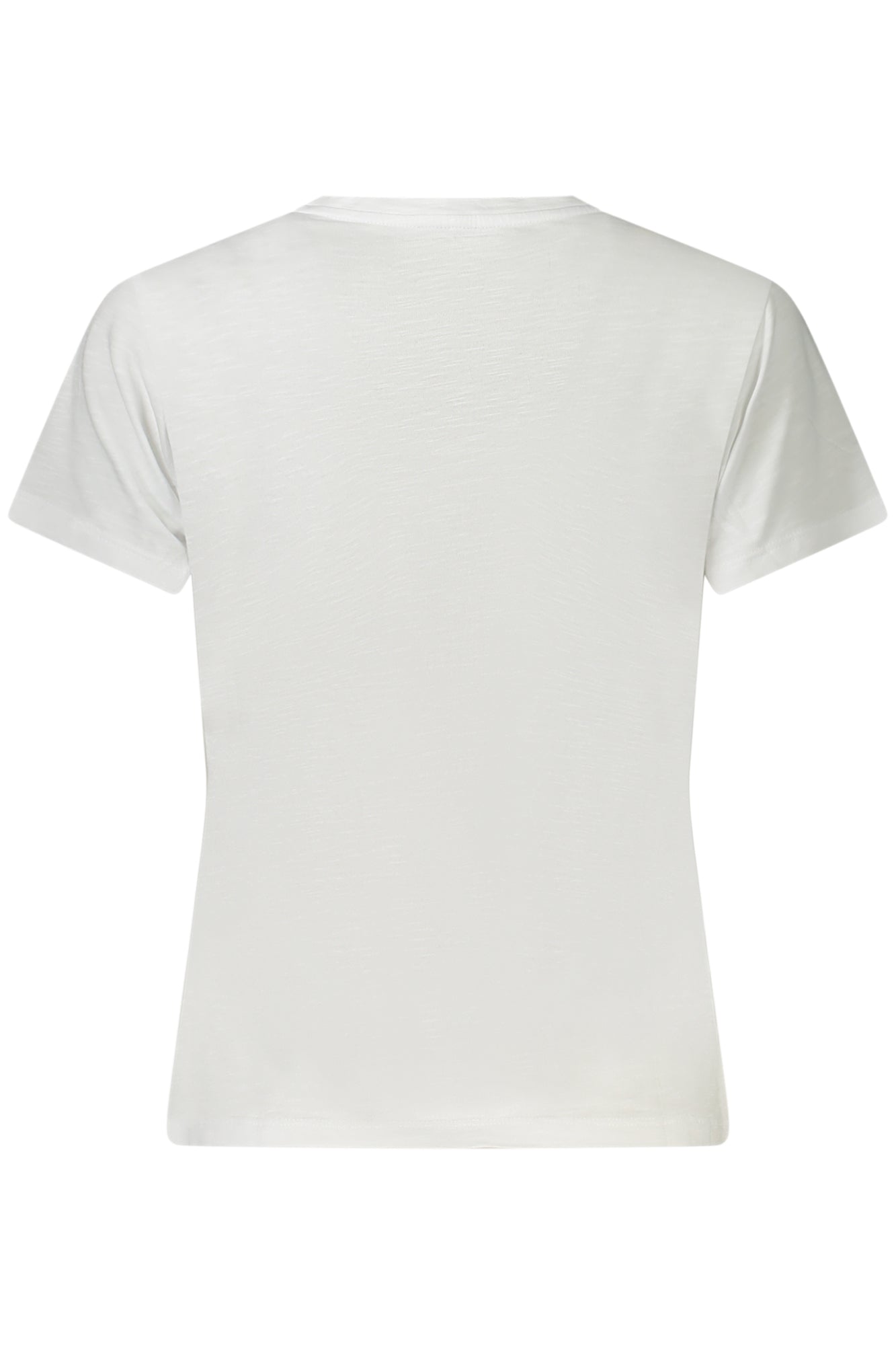 W4GI66KC8T0_BIG011 – Damen Kurzarm T-Shirt Weiß mit V-Ausschnitt und Stickerei-Details – Größe: XS, S, M, L – Farbe: Bianco