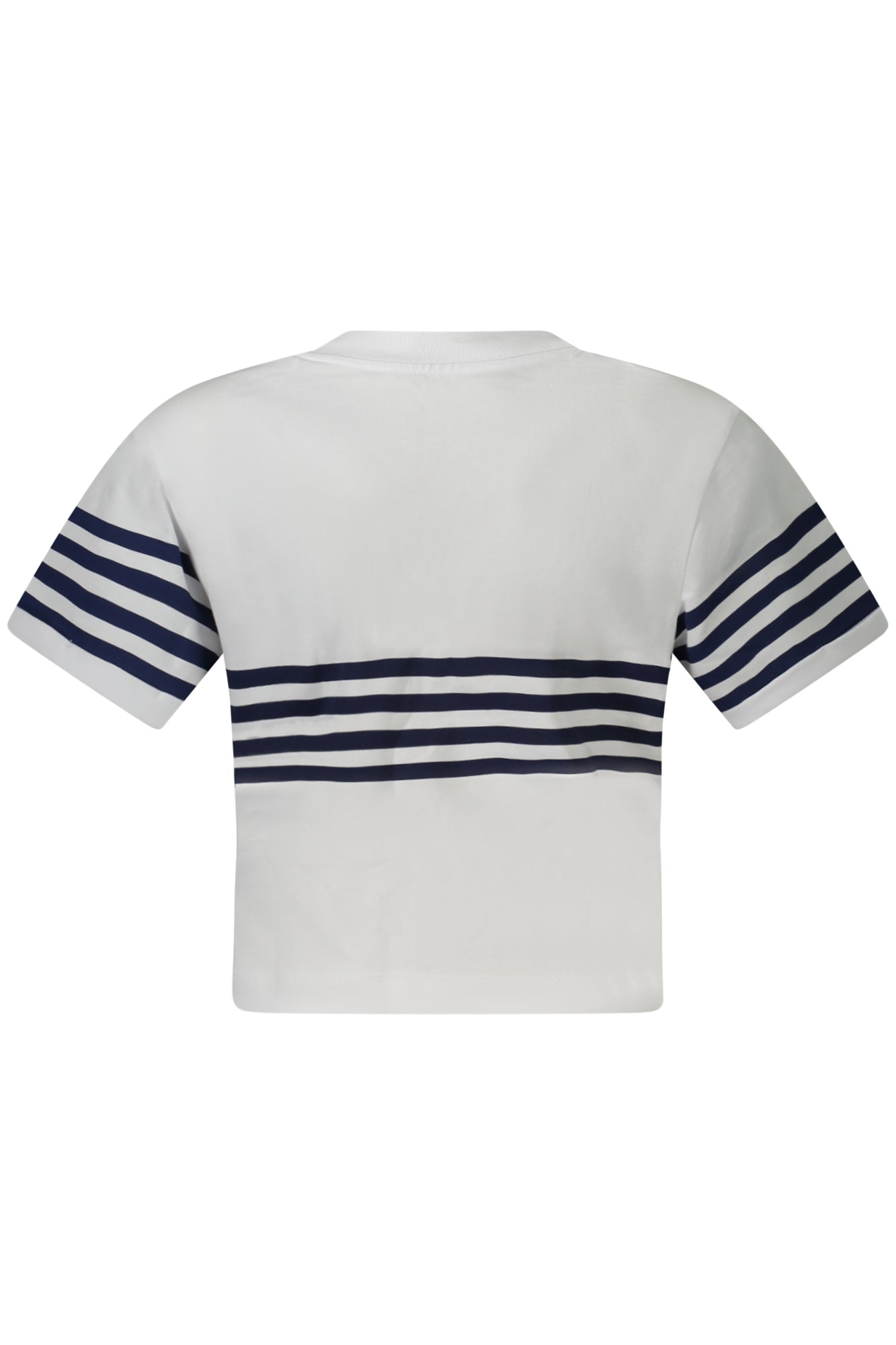 W4GI18K8FQ4_BIG011 – Damen Weißes Kurzarm-T-Shirt mit Stickerei & Kontrastdetails – Größe: XS, S, M, L – Farbe: Bianco