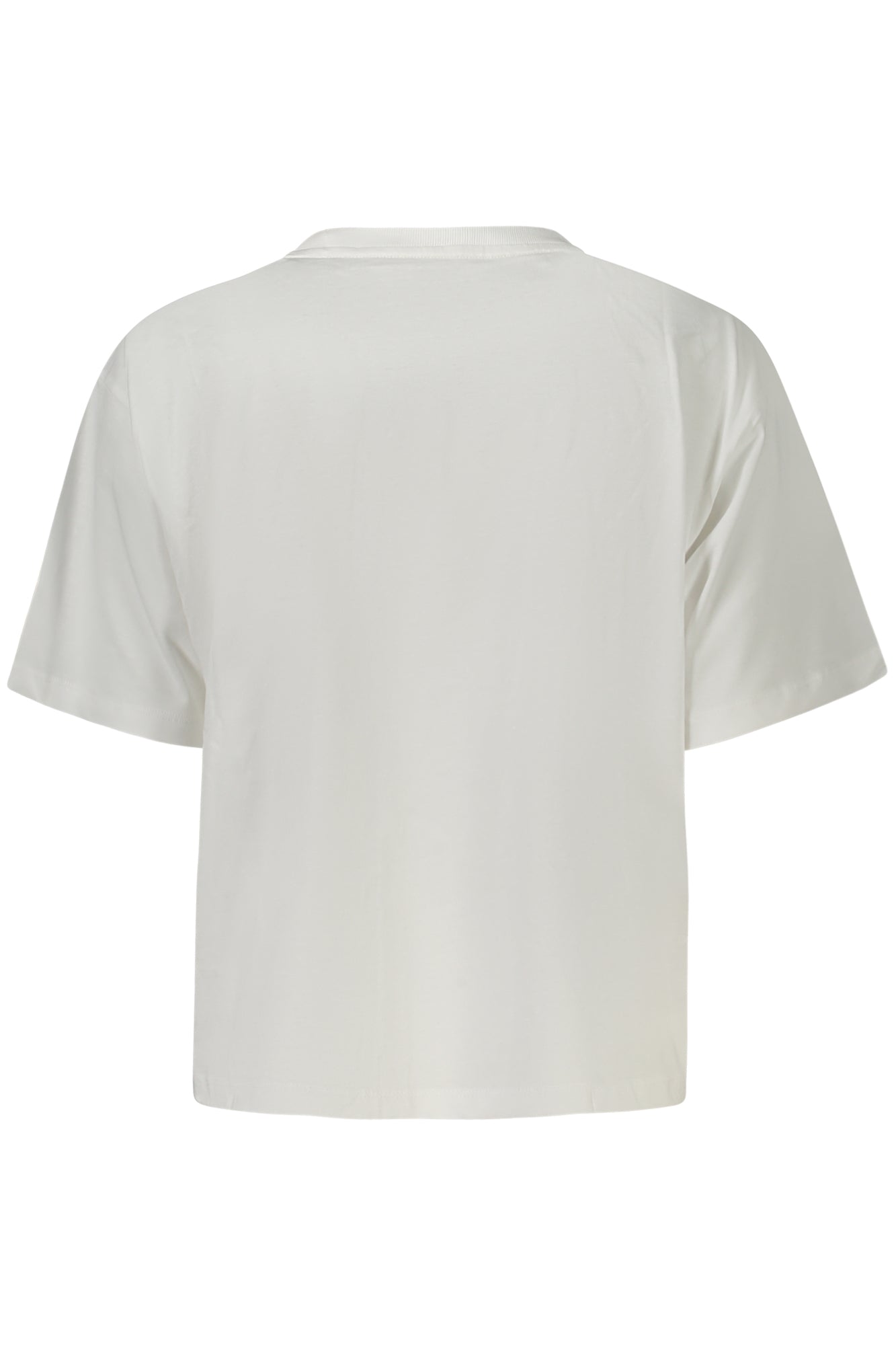 W4YI05K8HM0_BIG011 – Damen Boxy Fit T-Shirt Bio-Baumwolle Weiß mit Logo und Applikation – Größe: S, M, L, XL, 2XL – Farbe: Bianco