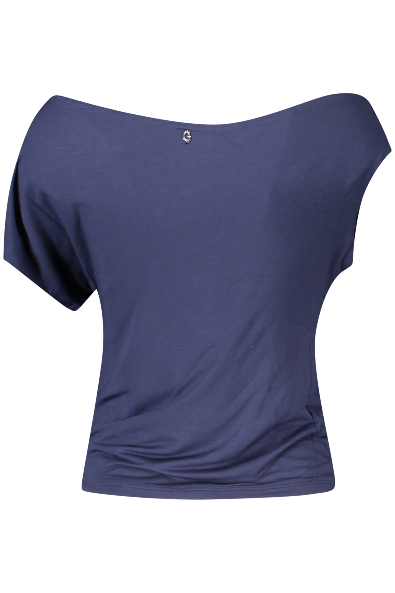 W5GP46KACM2_BLG7P1 – Blaues Damen T-Shirt mit weitem Ausschnitt und Logo - Kurzarm Design – Größe: XS, S, M, L, XL – Farbe: Blu