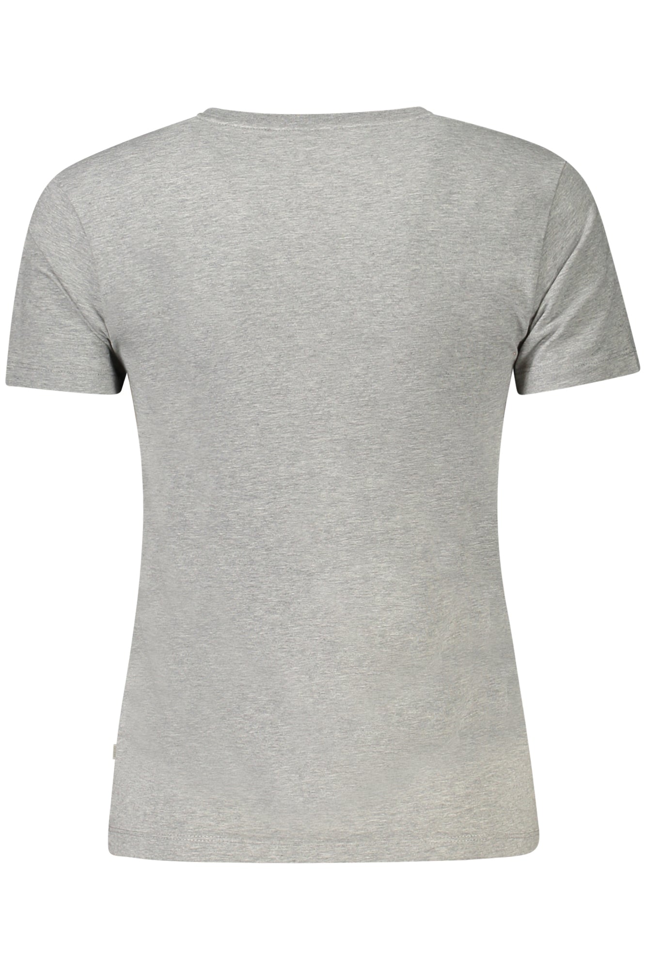 W4YI23J1314_GRH90Z – Damen T-Shirt Grau: Kurzarm, V-Ausschnitt, Bio-Baumwolle, Logo-Druck – Größe: XS, S, M, L, XL – Farbe: Grigio