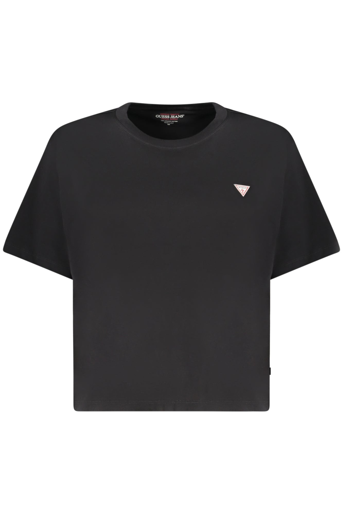 W4YI05K8HM0_NEJBLK – Damen Kurzarm-T-Shirt Schwarz Bio-Baumwolle mit Logo-Applikation – Größe: S, M, L, XL, 2XL – Farbe: Nero