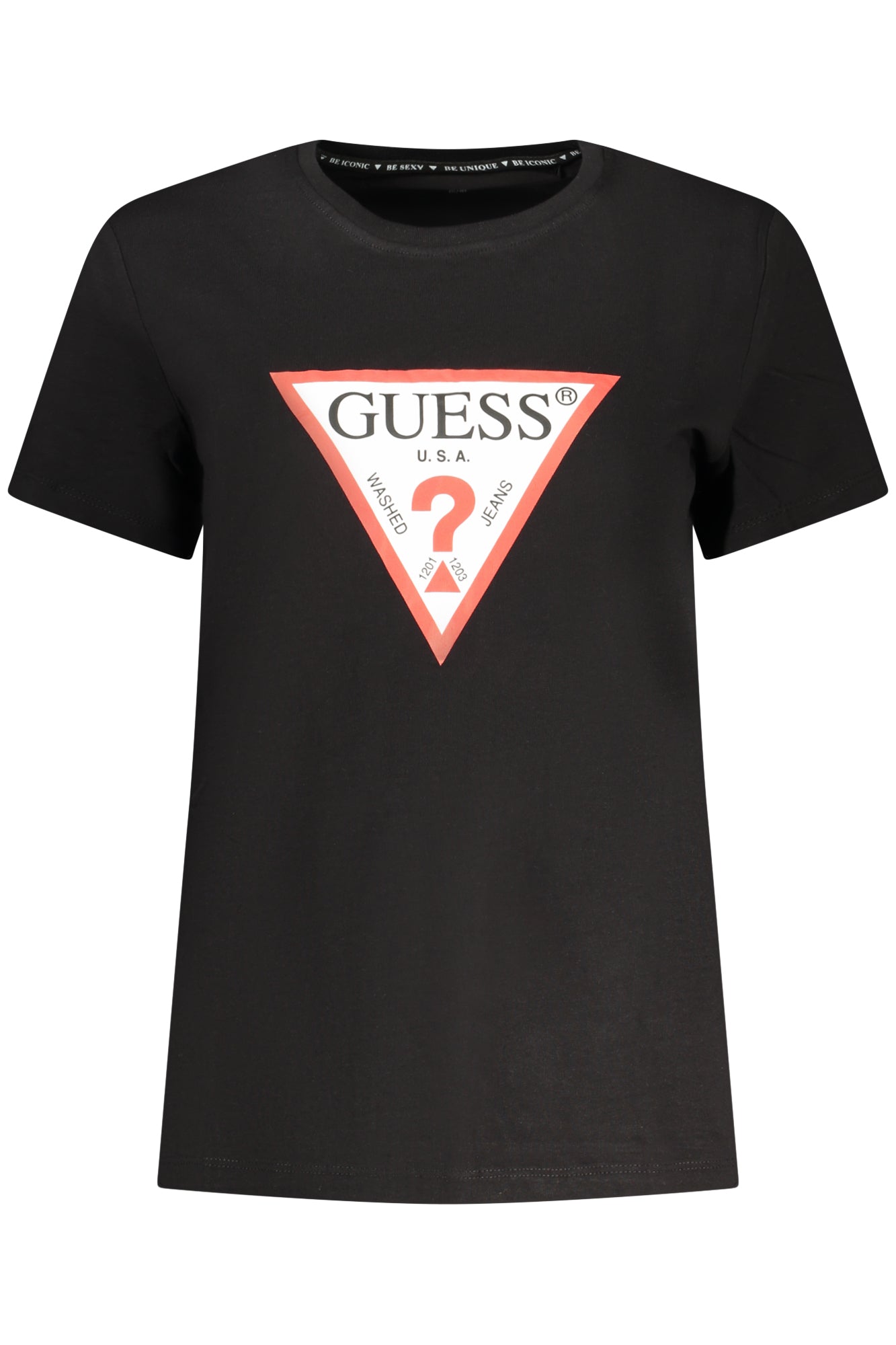 W1YI1BI3Z14_NEJBLK – Damen Kurzarm T-Shirt Schwarz aus Bio-Baumwolle mit Print – Größe: S, M, L, XL, 2XL, XS – Farbe: Nero
