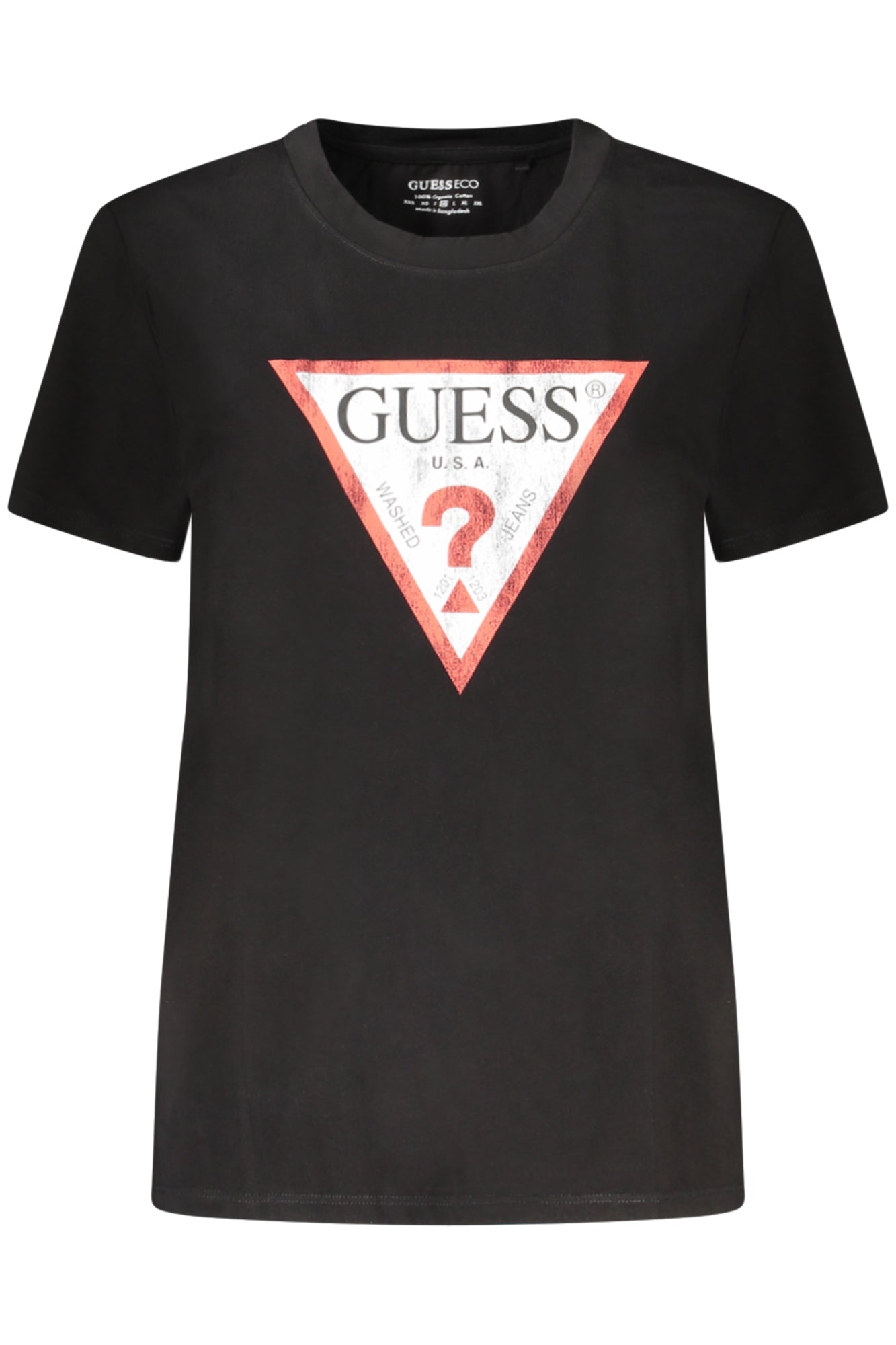 W2BI69K8FQ1_NEJBLK – Damen Kurzarm T-Shirt Schwarz aus Bio-Baumwolle mit Logo-Druck – Größe: S, M, L, XL, 2XL – Farbe: Nero