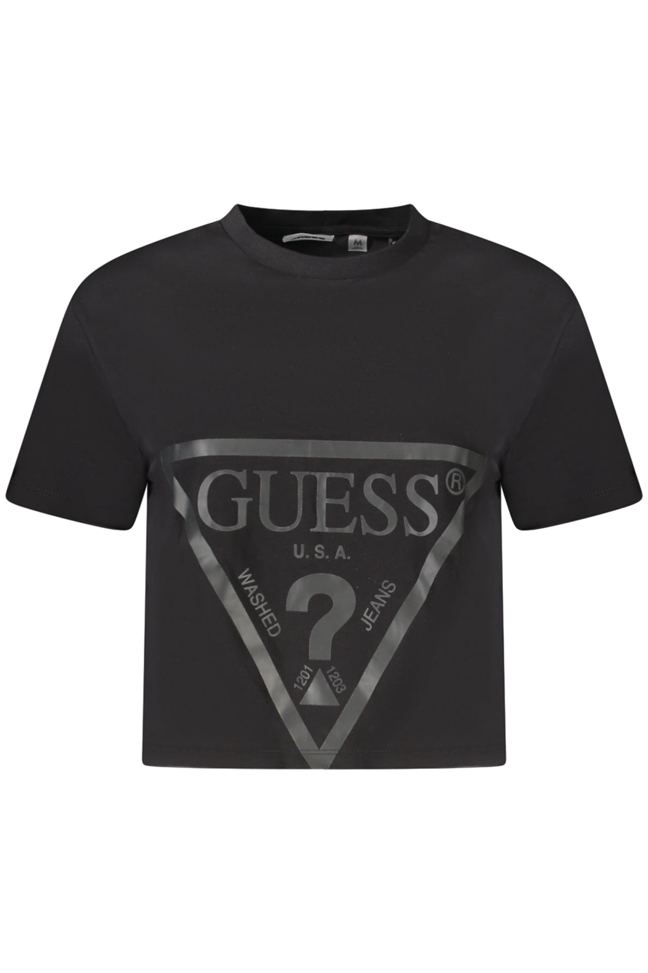 V2YI06K8M0_NEJBLK – Damen Bio-Baumwolle T-Shirt Schwarz mit Druck und Rundhals – Größe: XS, S, M, L – Farbe: Nero