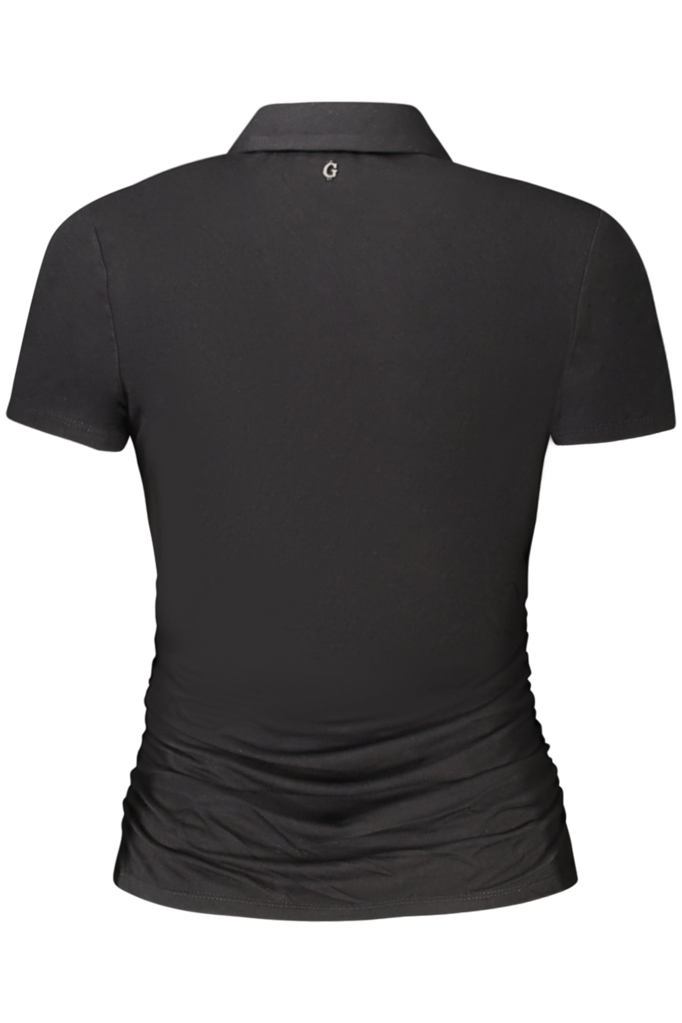 W5GP33KC1J2_NEJBLK – Damen Kurzarm T-Shirt Schwarz mit Knöpfen & Logo-Akzenten – Größe: XS, S, M – Farbe: Nero