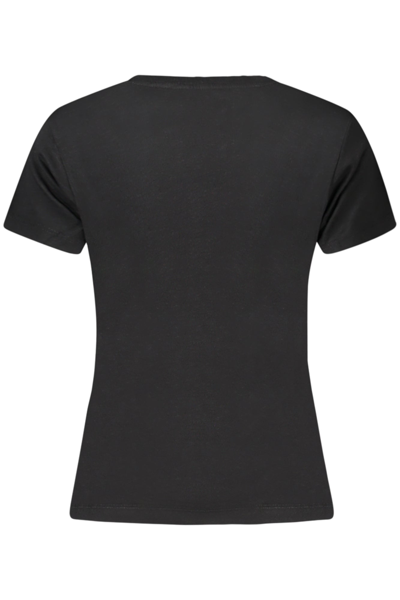 W4GI66KC8T0_NEJBLK – Chic & Elegantes Damen Schwarz V-Ausschnitt T-Shirt mit Stickerei – Größe: XS, S, M, L – Farbe: Nero