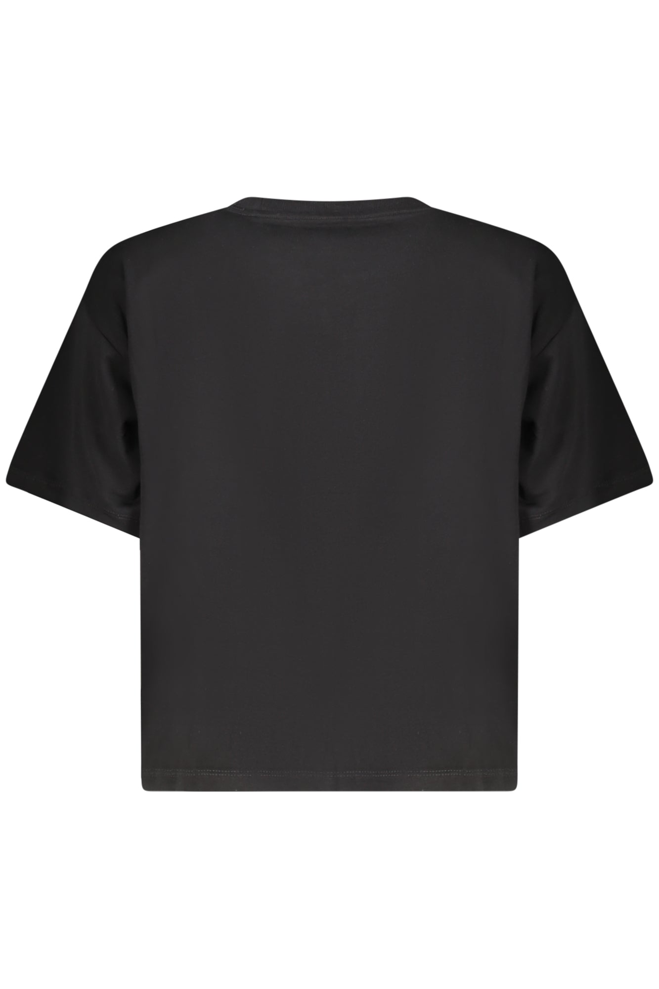 W4YI05K8HM0_NEJBLK – Damen Kurzarm-T-Shirt Schwarz Bio-Baumwolle mit Logo-Applikation – Größe: S, M, L, XL, 2XL – Farbe: Nero