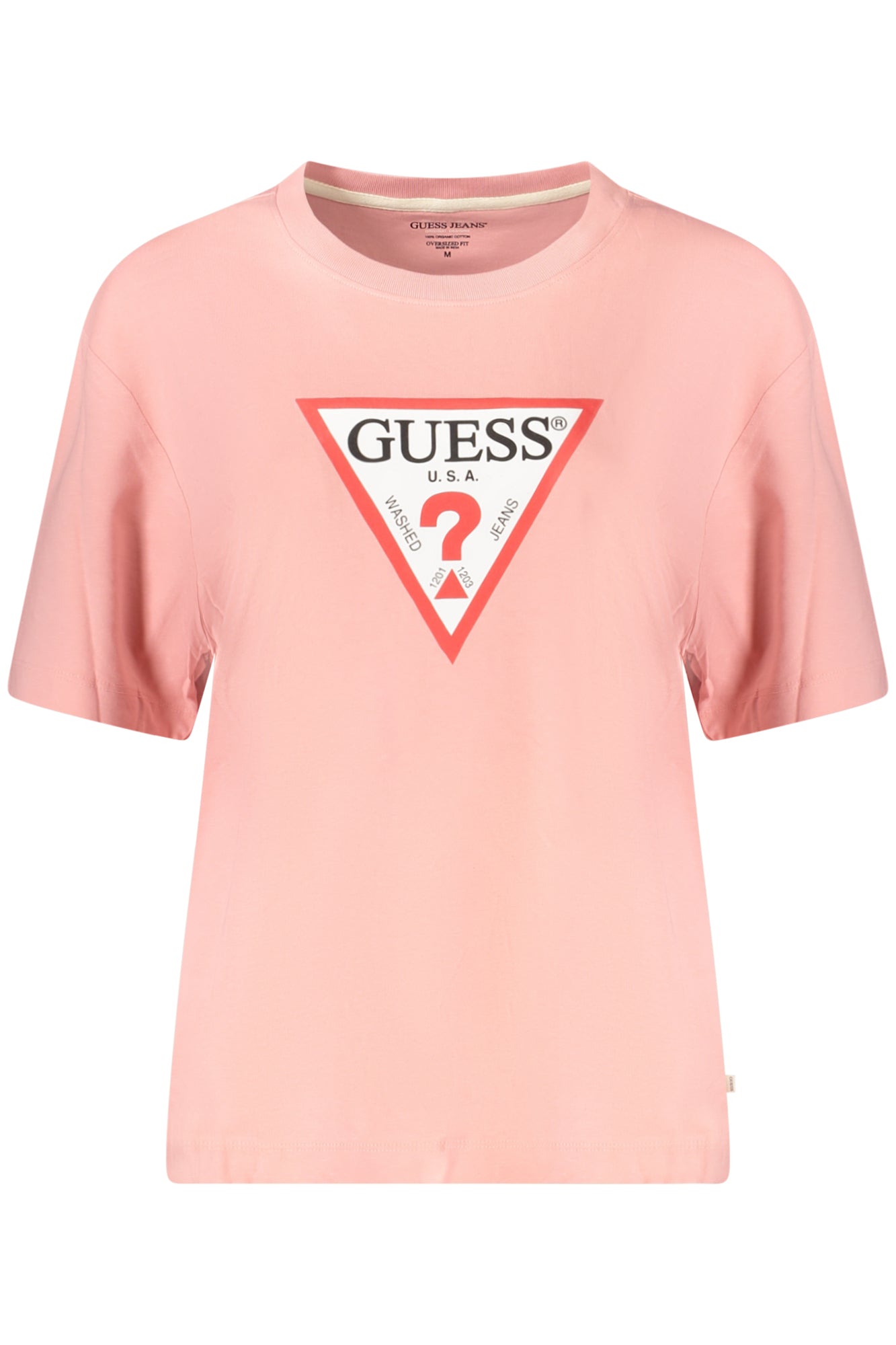 W4YI76K8HM0_RSG682 – Oversized Damen T-Shirt Rosa aus Bio-Baumwolle mit Logo-Druck – Größe: XS, S, M, L, XL – Farbe: Rosa