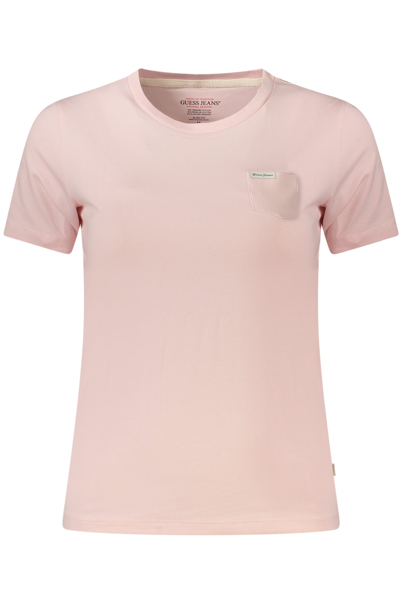 W5RI52J1314_RSA61U – Rosa Damen T-Shirt aus Bio-Baumwolle, Slim Fit mit Applikation – Größe: XS, S, M, L – Farbe: Rosa