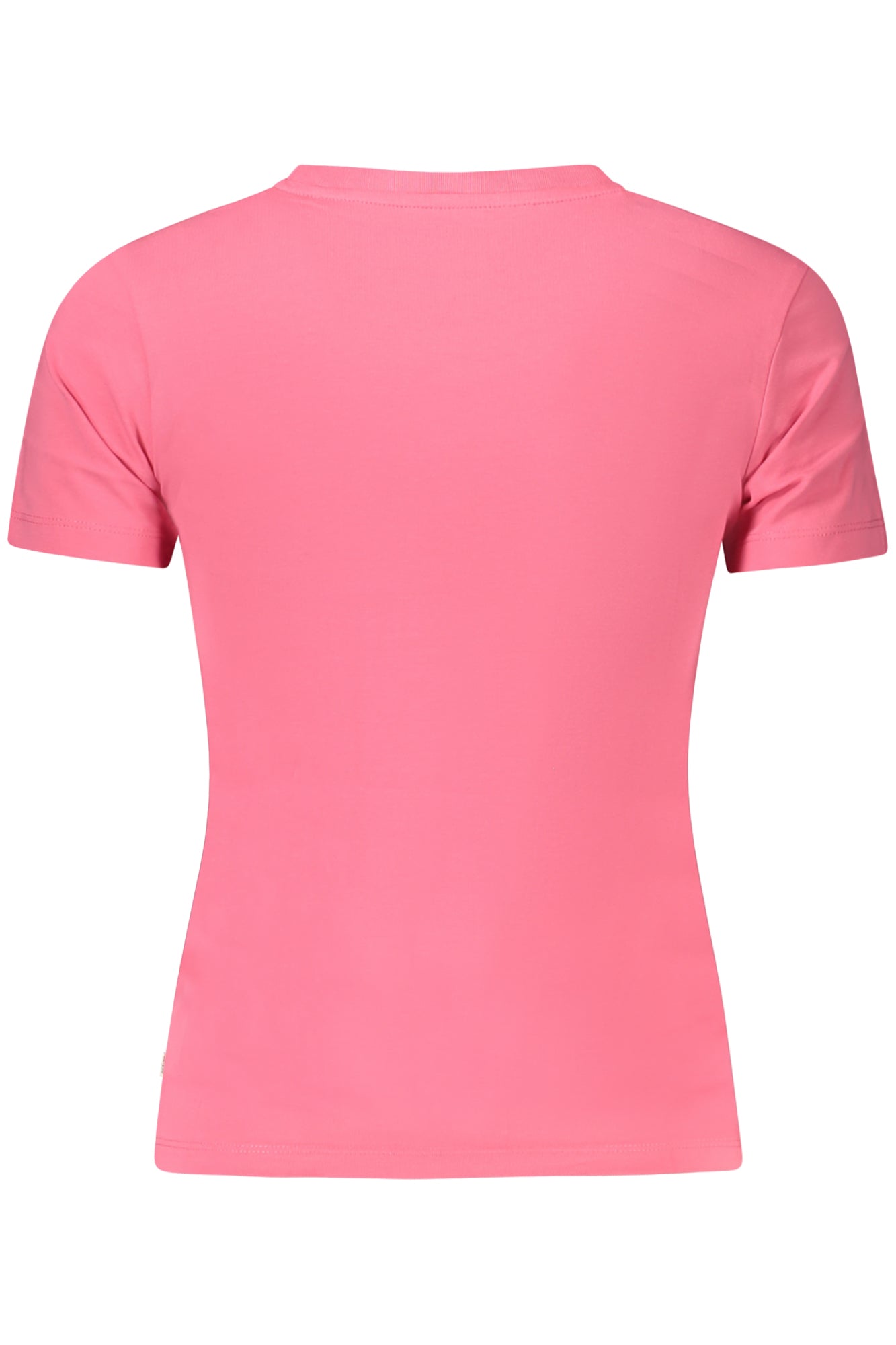 W4YI04J1314_RSA619 – Rosa Damen T-Shirt: Bio-Baumwolle, Slim Fit, Logo-Print, Kurzarm – Größe: S, M, L, XL, 2XL – Farbe: Rosa