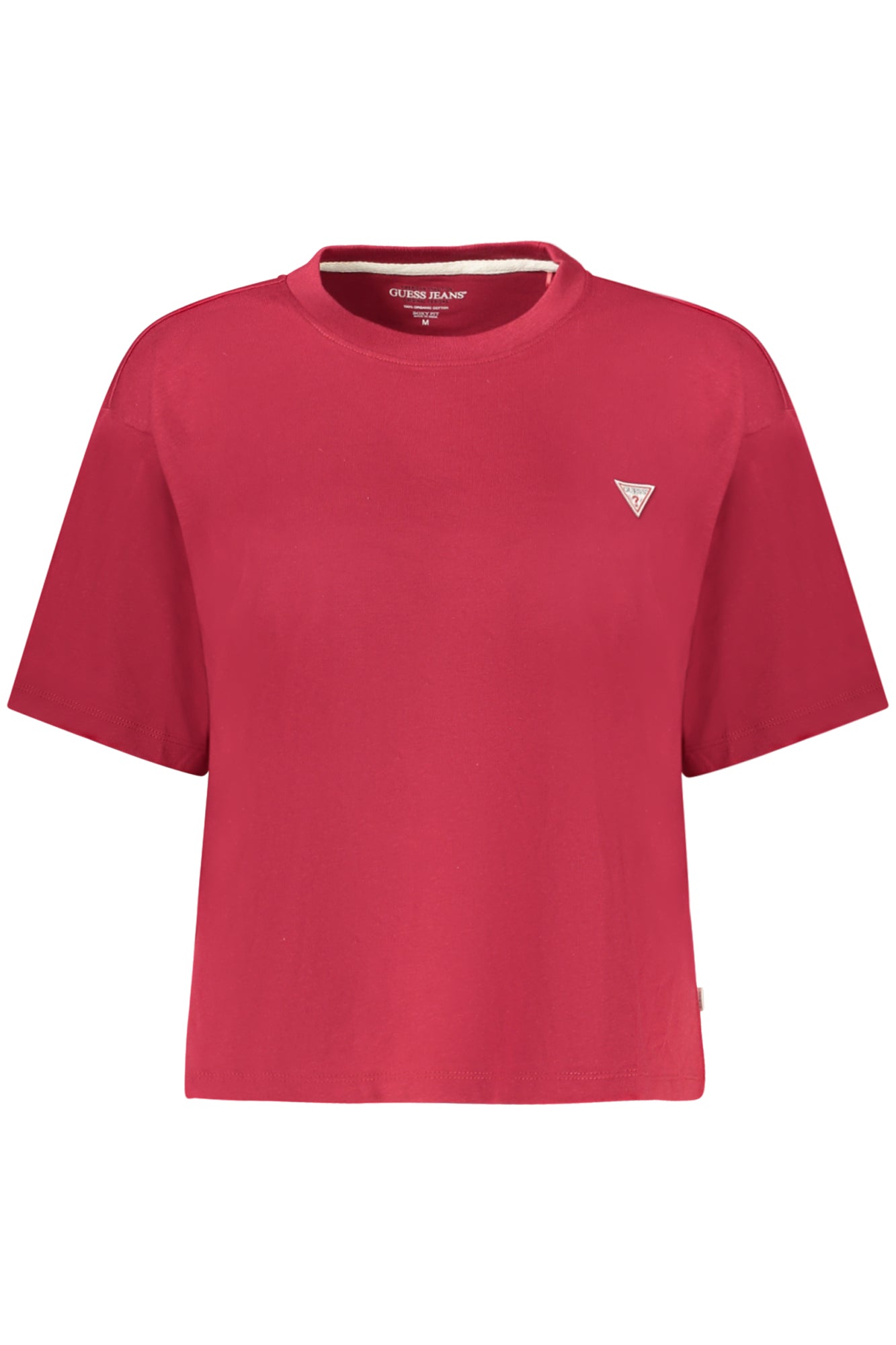 W4YI05K8HM0_ROG5M3 – Damen Bio-Baumwoll T-Shirt Rot - Box-Fit, Kurzarm & Rundhalsausschnitt – Größe: S, M, L, XL, 2XL – Farbe: Rosso