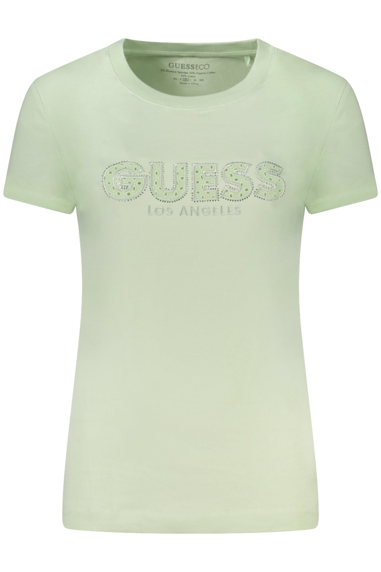 W4GI14J1314_VEA82R – Grünes Damen T-Shirt - Kurzarm, Bio-Baumwolle & Logo-Stickerei – Größe: XS, S, M, L – Farbe: Verde