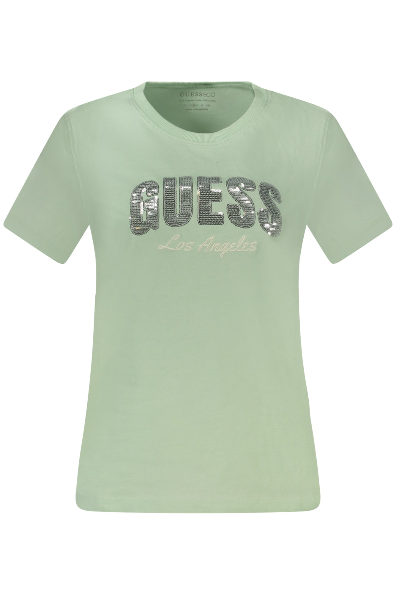 W4GI31I3Z14_VEA82R – Grünes Damen T-Shirt mit Stickerei & Pailletten aus Bio-Baumwolle – Größe: S, L, XS – Farbe: Verde