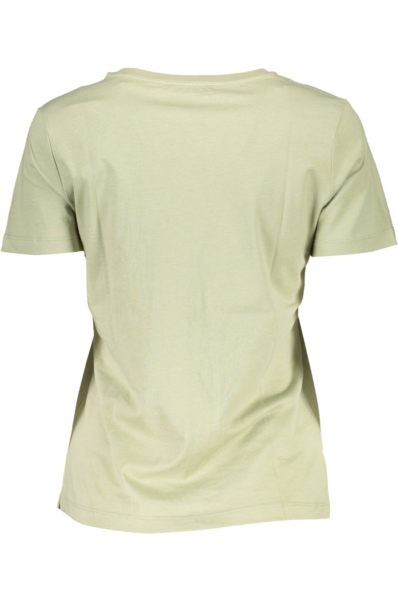 W1RI0BI3Z00_VERDE_G8CQ – Grünes Damen T-Shirt mit weitem Ausschnitt und stilvollem Logo-Druck – Größe: XS – Farbe: Verde