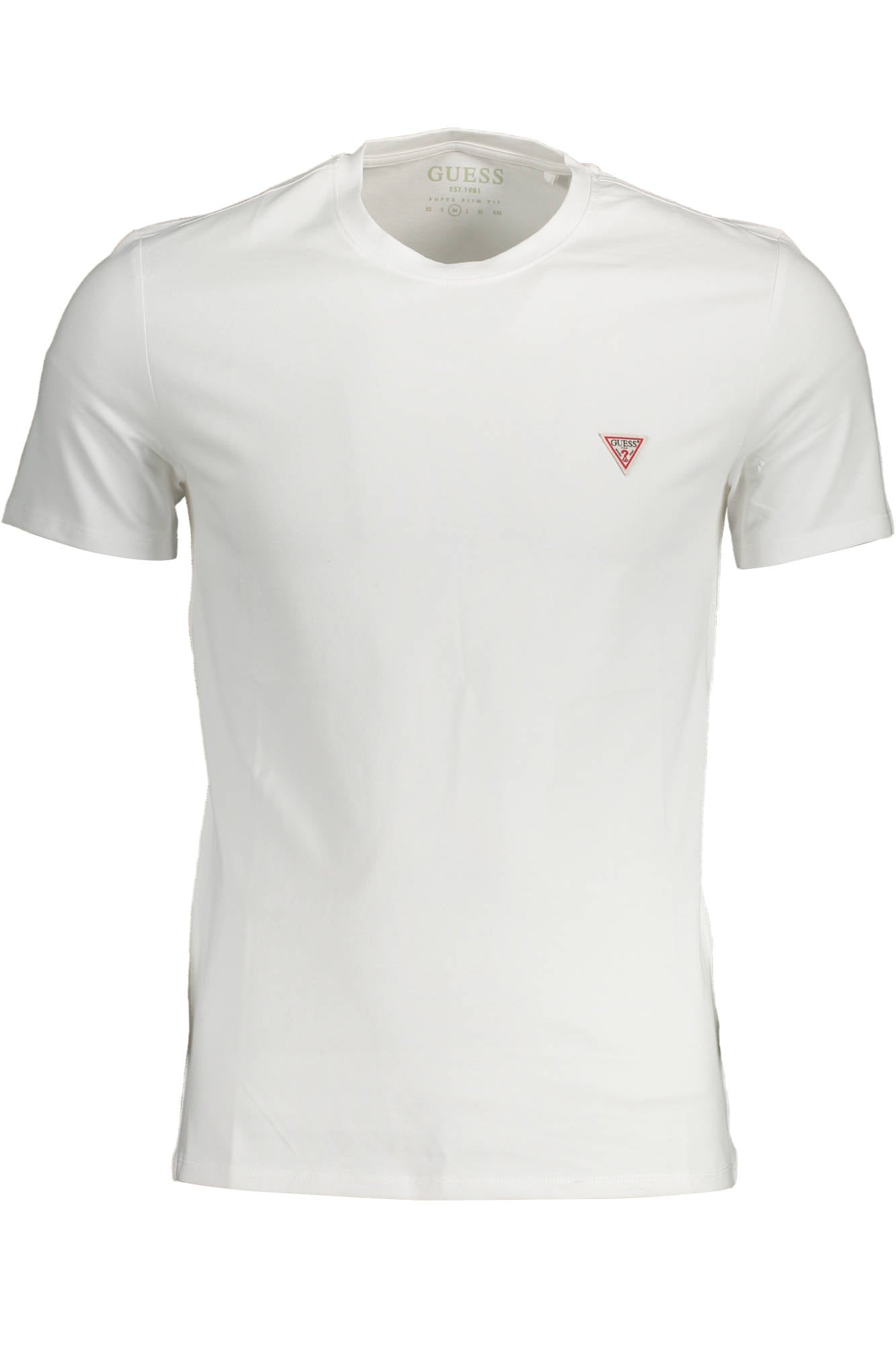 M0YI24J1300-1_BIANCO_TWHT – Slim Fit Weißes Herren T-Shirt mit Rundhalsausschnitt und Logo – Größe: 2XL – Farbe: Bianco