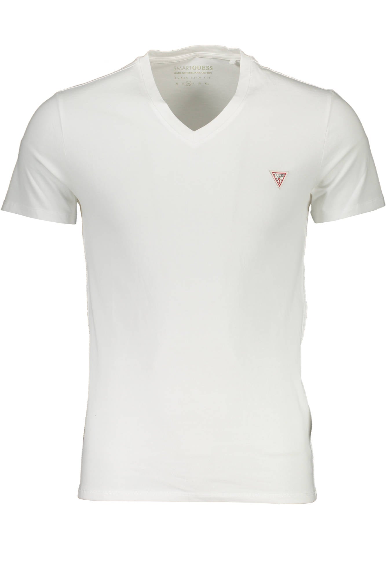M1RI32J1311_BIANCO_TWHT – Herren Weißes Super Slim T-Shirt mit V-Ausschnitt und Logo – Größe: XL, 2XL – Farbe: Bianco