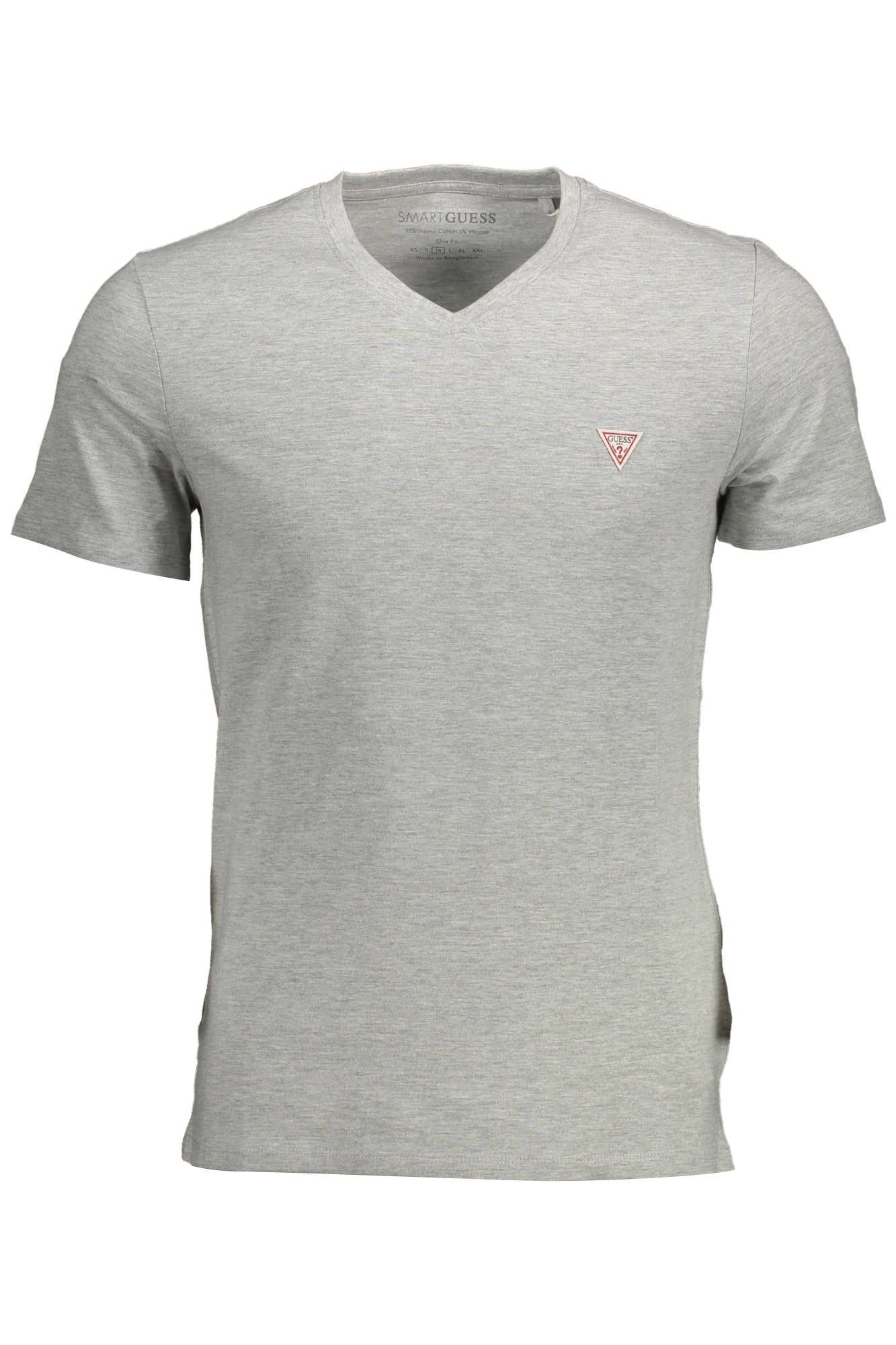 M1RI37I3Z11_GRIGIO_LHY – Stylisches Herren T-Shirt Grau Slim Fit V-Ausschnitt Bio-Baumwolle – Größe: L, XL, 2XL – Farbe: Grigio