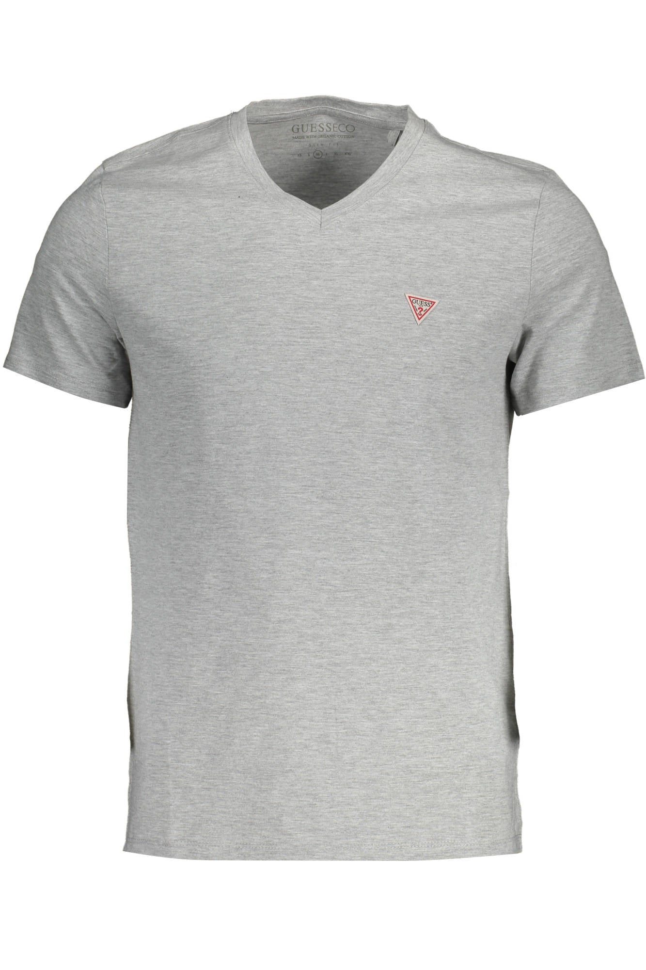 M0YI37I3Z11_GRIGIO_LHY – Graues Herren T-Shirt mit V-Ausschnitt und Logo - Schmal geschnitten – Größe: 2XL – Farbe: Grigio