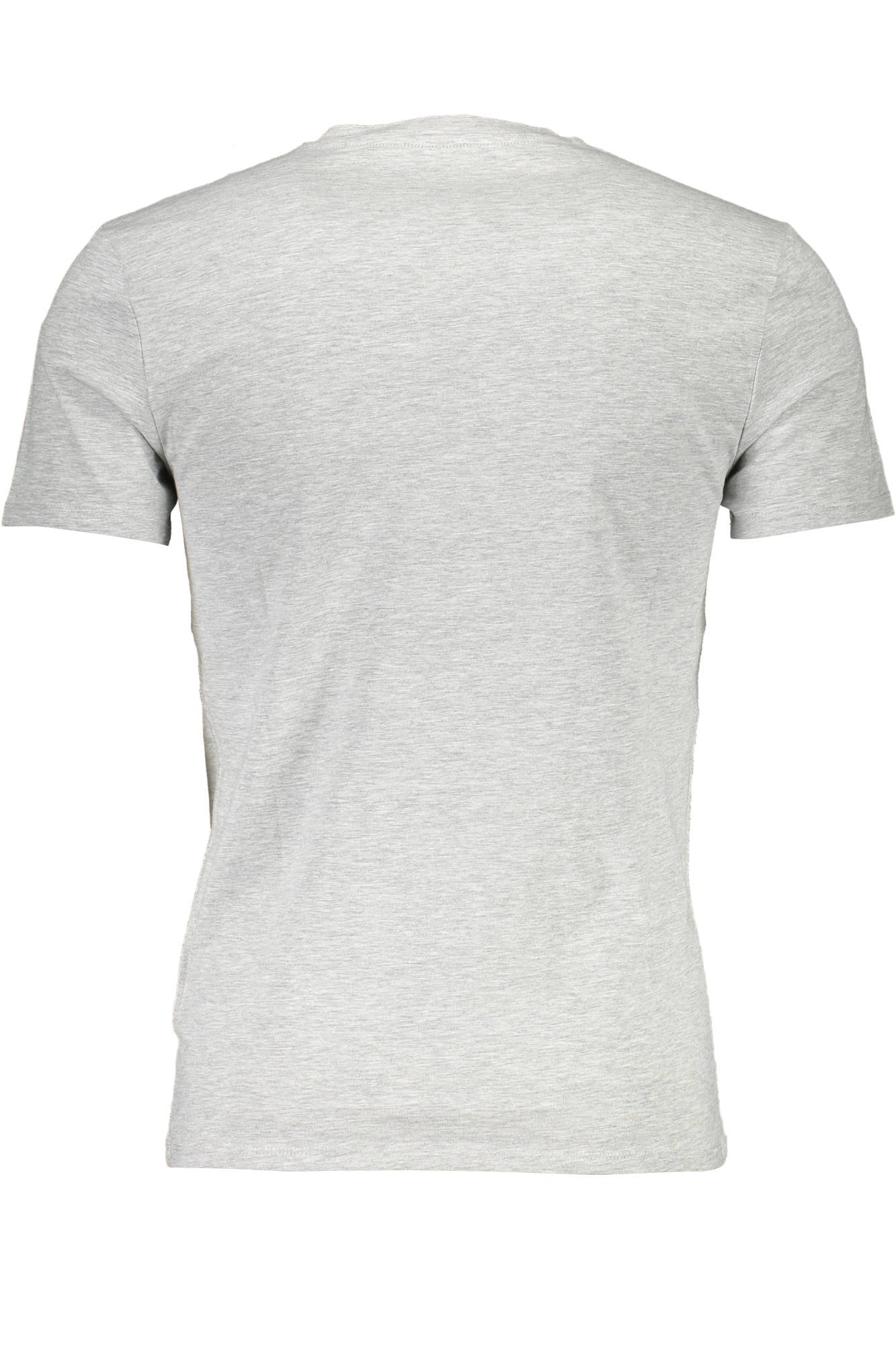 M1RI32J1311_GRIGIO_LHY – Graues Herren T-Shirt Slim Fit mit V-Ausschnitt und Logo-Applikation – Größe: L, XL, 2XL – Farbe: Grigio