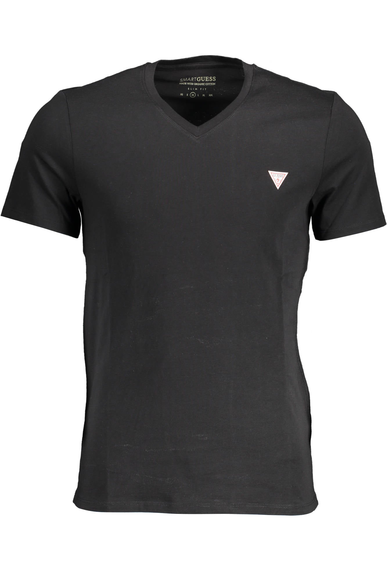 M1RI37I3Z11_NERO_JBLK – Schwarzes Herren T-Shirt, Slim Fit, V-Ausschnitt, Logo-Detail – Größe: 2XL – Farbe: Nero