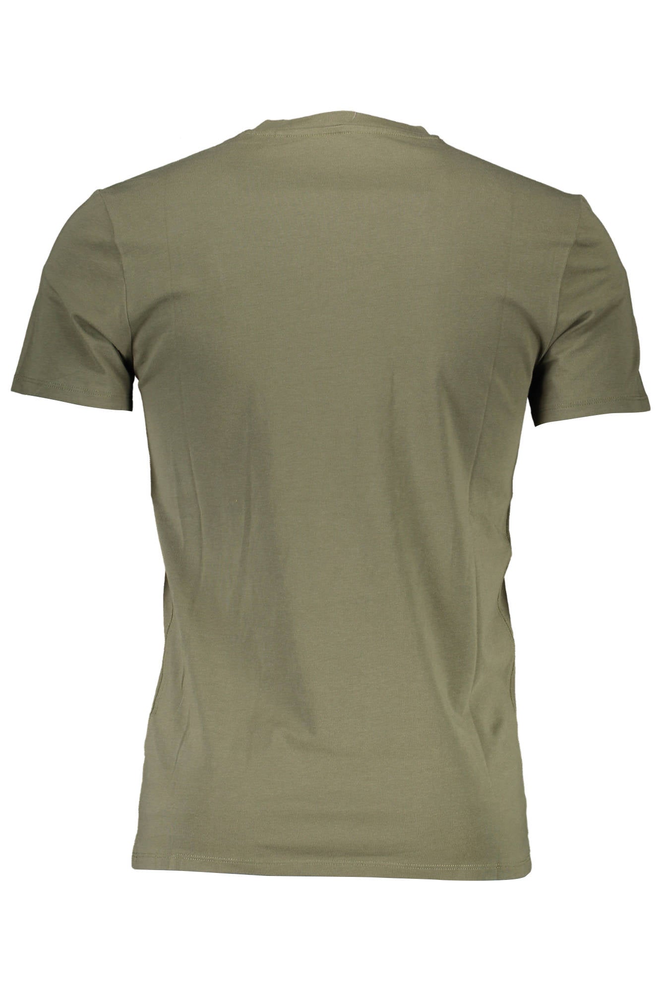 M1RI32J1311_VERDE_G8F6 – Herren Super Slim T-Shirt Grün mit V-Ausschnitt und Logo Applikation – Größe: 2XL – Farbe: Verde