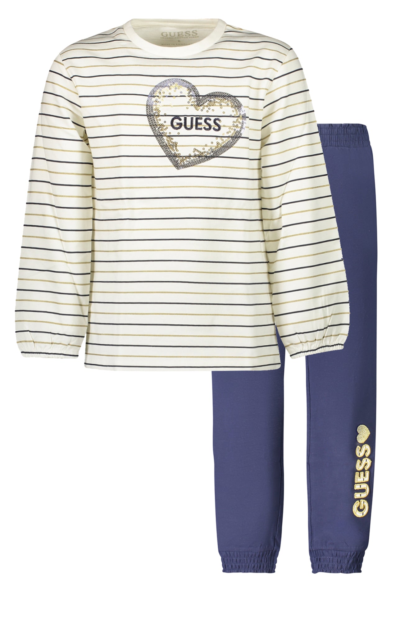 K4YG06KAN04_BES233 – Beiges Langarmshirt & Leggings Set für Mädchen mit Stickerei – Größe: 3A, 4A, 6A – Farbe: Beige