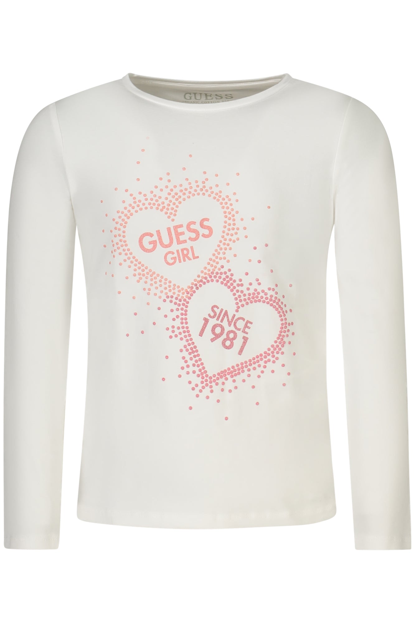 K4BI04J1314_BIG011 – Weißes Mädchen Langarmshirt aus Bio-Baumwolle mit Logo-Druck – Größe: 4A, 5A, 3A, 7A, 6A – Farbe: Bianco