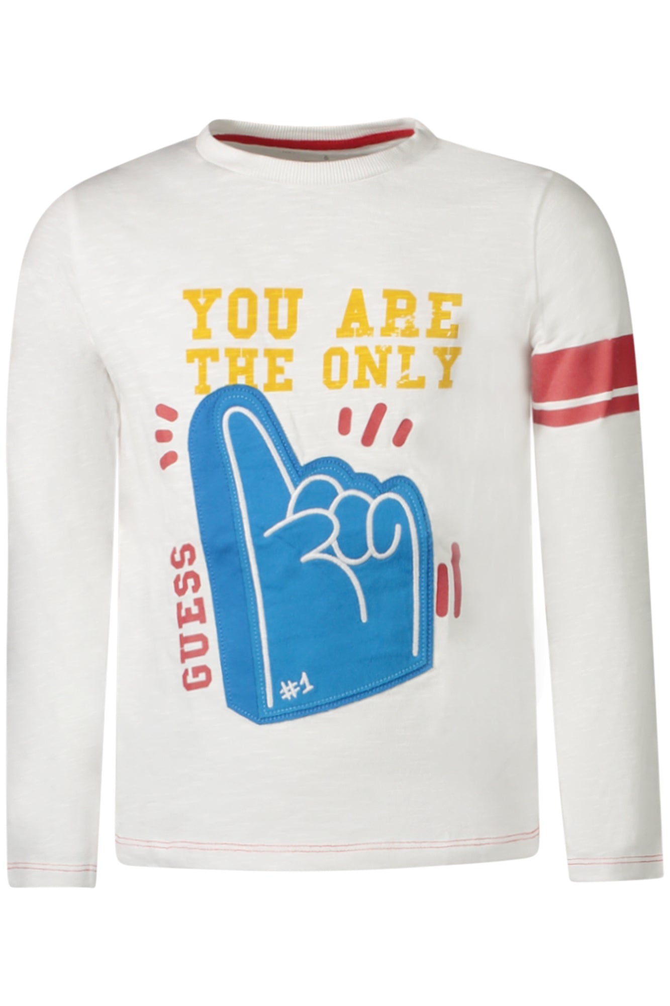 N4YI10K6XN4_BIG011 – Weißes Kinder-Langarmshirt aus Bio-Baumwolle mit Print-Design – Größe: 4A, 3A, 6A – Farbe: Bianco