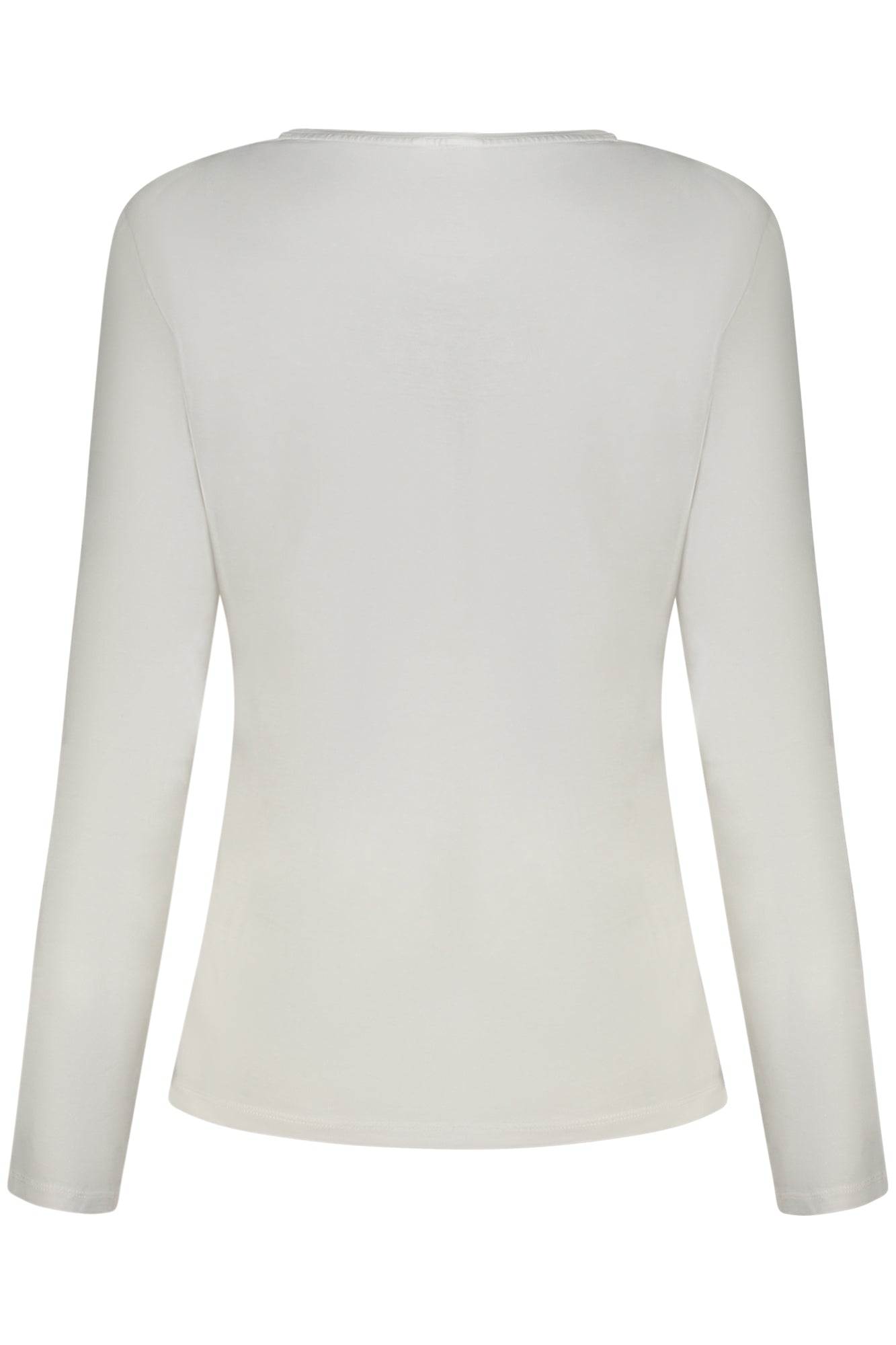 W4YI33I3Z14_BIG011 – Elegantes Damen Langarmshirt aus Bio-Baumwolle mit Strass-Deko – Größe: XS, S, XL – Farbe: Bianco