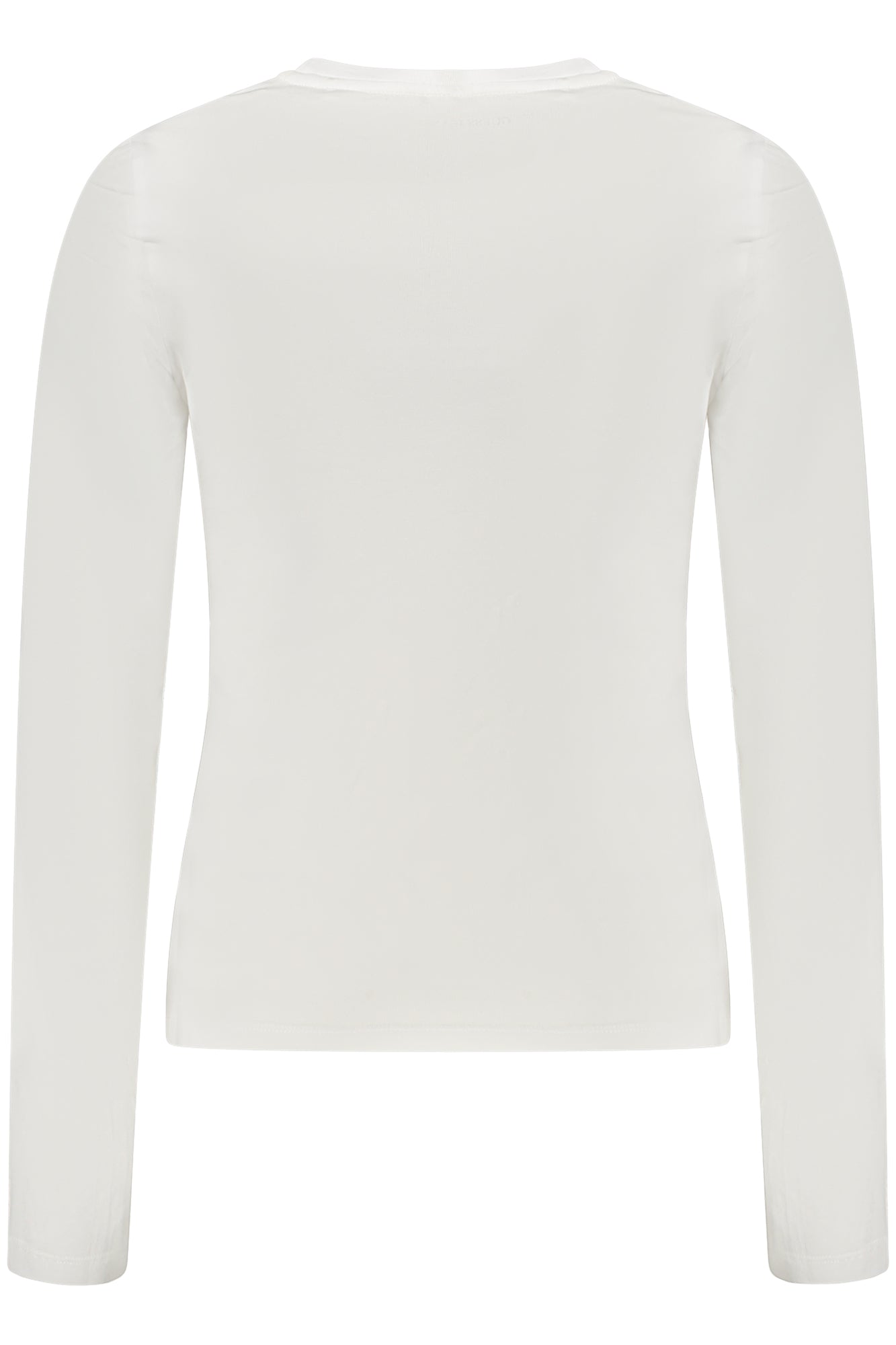 W4YI22J1314_BIG011 – Elegantes Damen-Langarmshirt aus Bio-Baumwolle mit Stickerei-Logo – Größe: XS, S, M, L – Farbe: Bianco