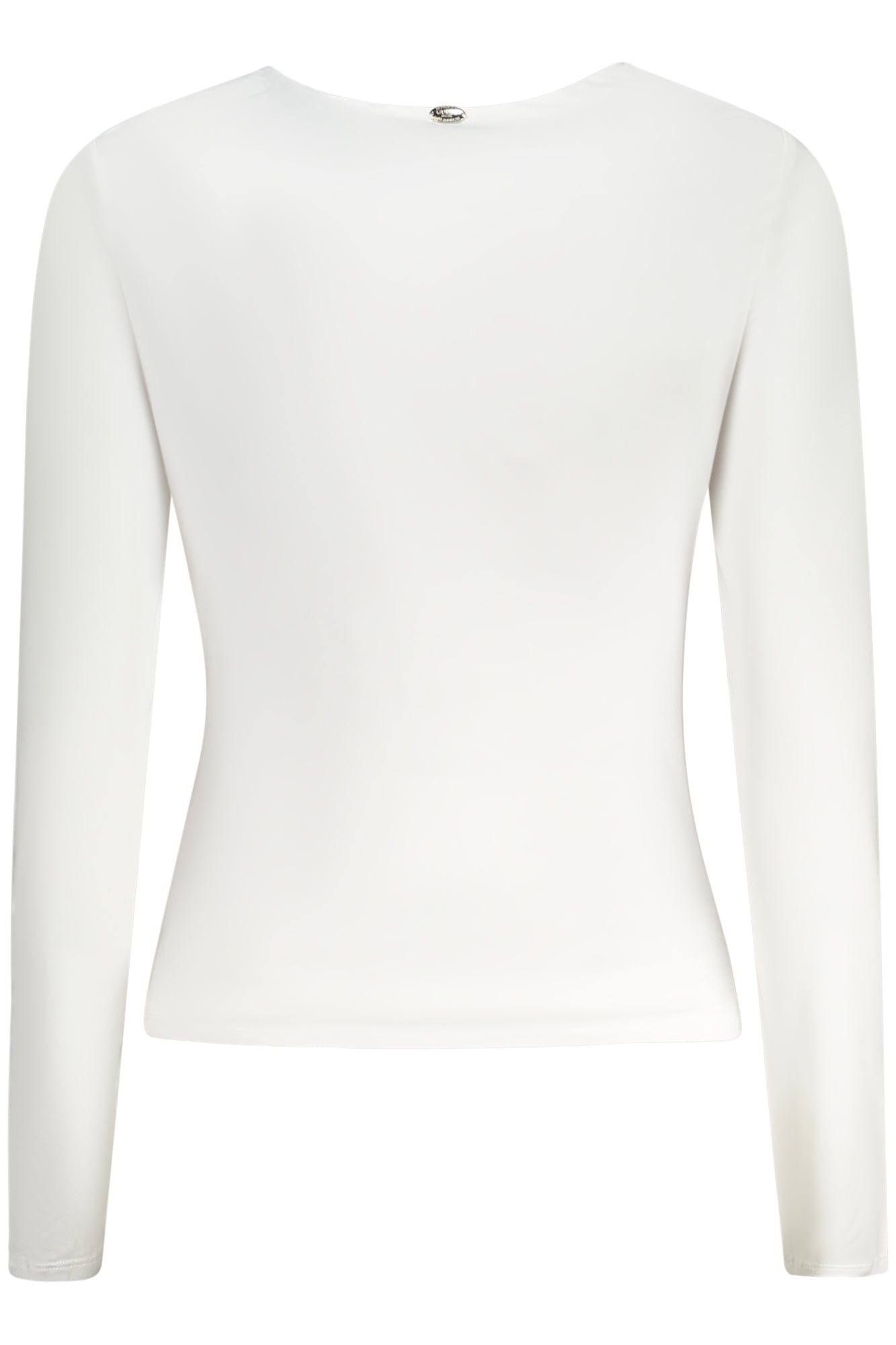 W5RP32KCMI2_BIG011 – Weißes Damen Langarmshirt mit Rundhals und Kontrastdetails Logo – Größe: XS, S, M, L – Farbe: Bianco