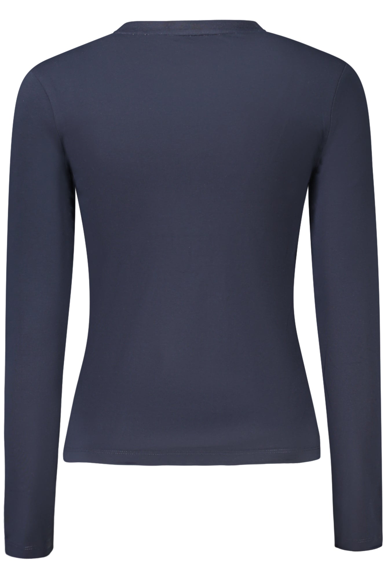 W4YI21J1314_BLA71W – Blaues Damen Langarm-T-Shirt aus Bio-Baumwolle mit V-Ausschnitt – Größe: S, M, L, XL, 2XL – Farbe: Blu