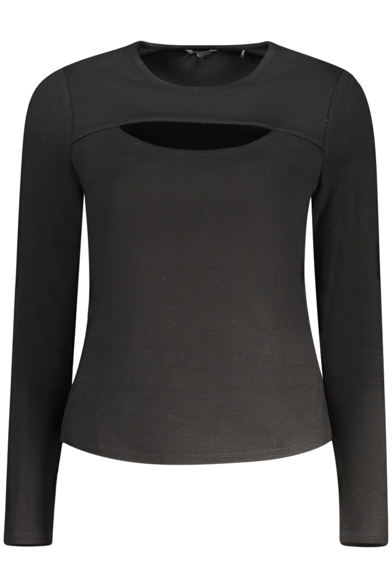 W5GP44KCTC2_NEJBLK – Damen Langarmshirt Schwarz mit Rundhals & Logo-Details – Größe: S, M, XL – Farbe: Nero