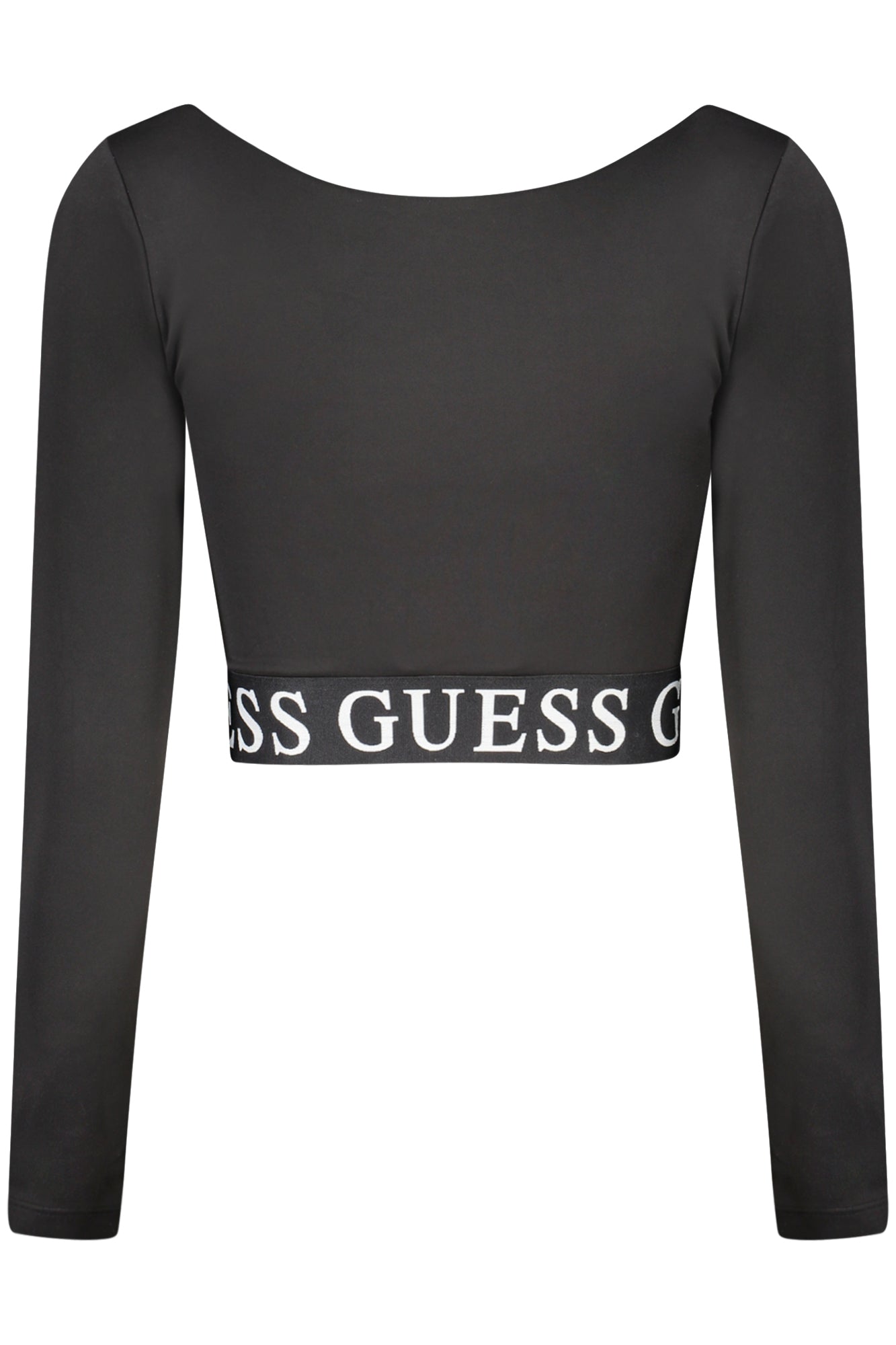 V3BP08MC04Z_NEJBLK – Elegantes Damen Langarmshirt Schwarz mit V-Ausschnitt und Logo-Print – Größe: XS, M, L – Farbe: Nero