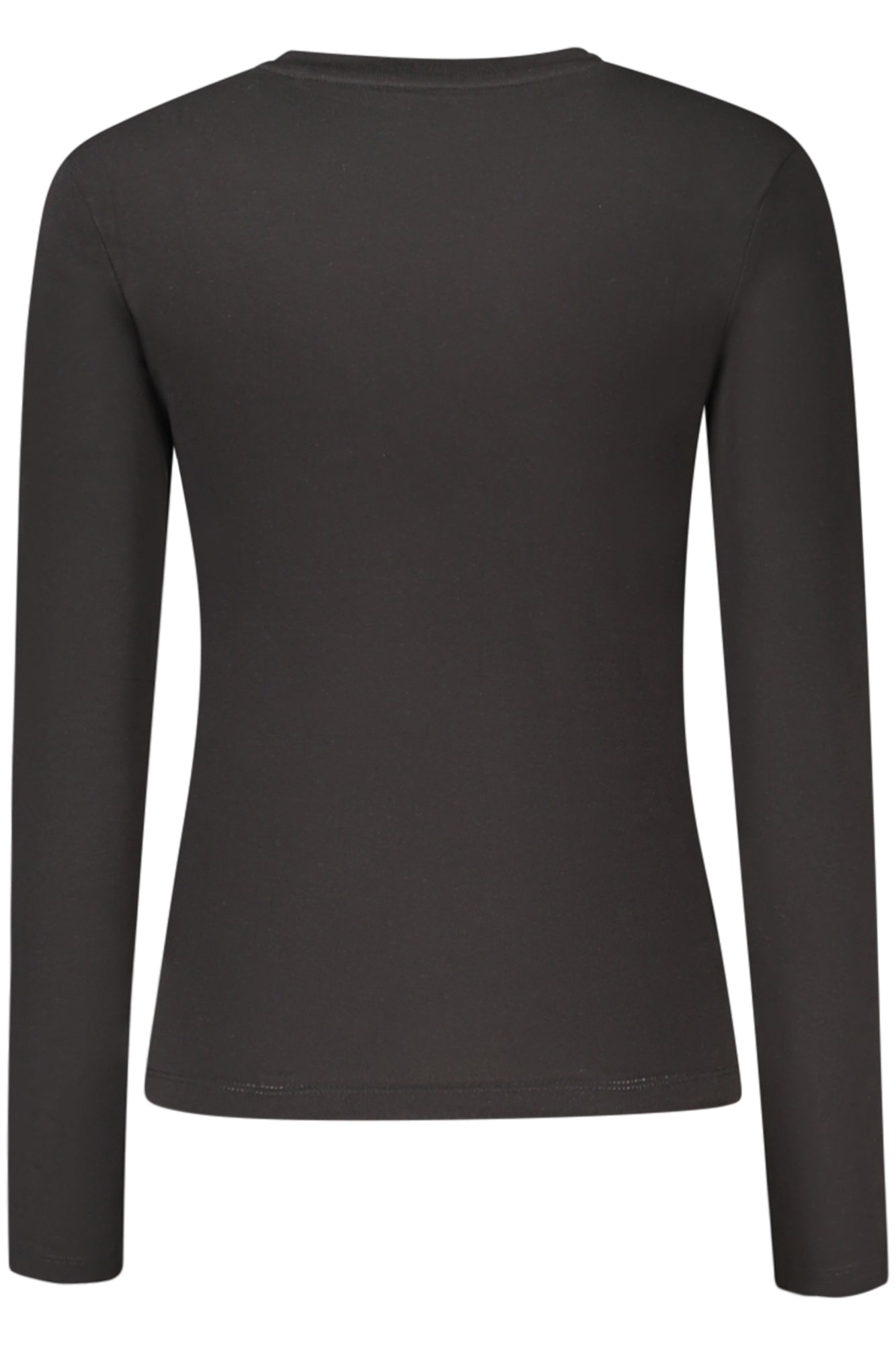 W4YI21J1314_NEJBLK – Damen Langarm-Shirt Schwarz Slim Fit V-Ausschnitt Bio-Baumwolle – Größe: S, M, L, XL, 2XL – Farbe: Nero