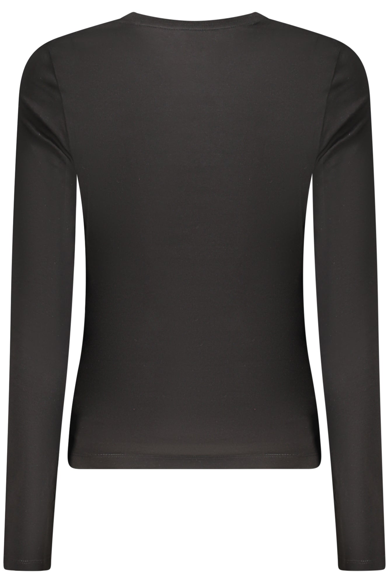 W4YI22J1314_NEJBLK – Schwarzes Damen Langarmshirt aus Bio-Baumwolle mit Stickerei-Design – Größe: XS, S, M, L – Farbe: Nero