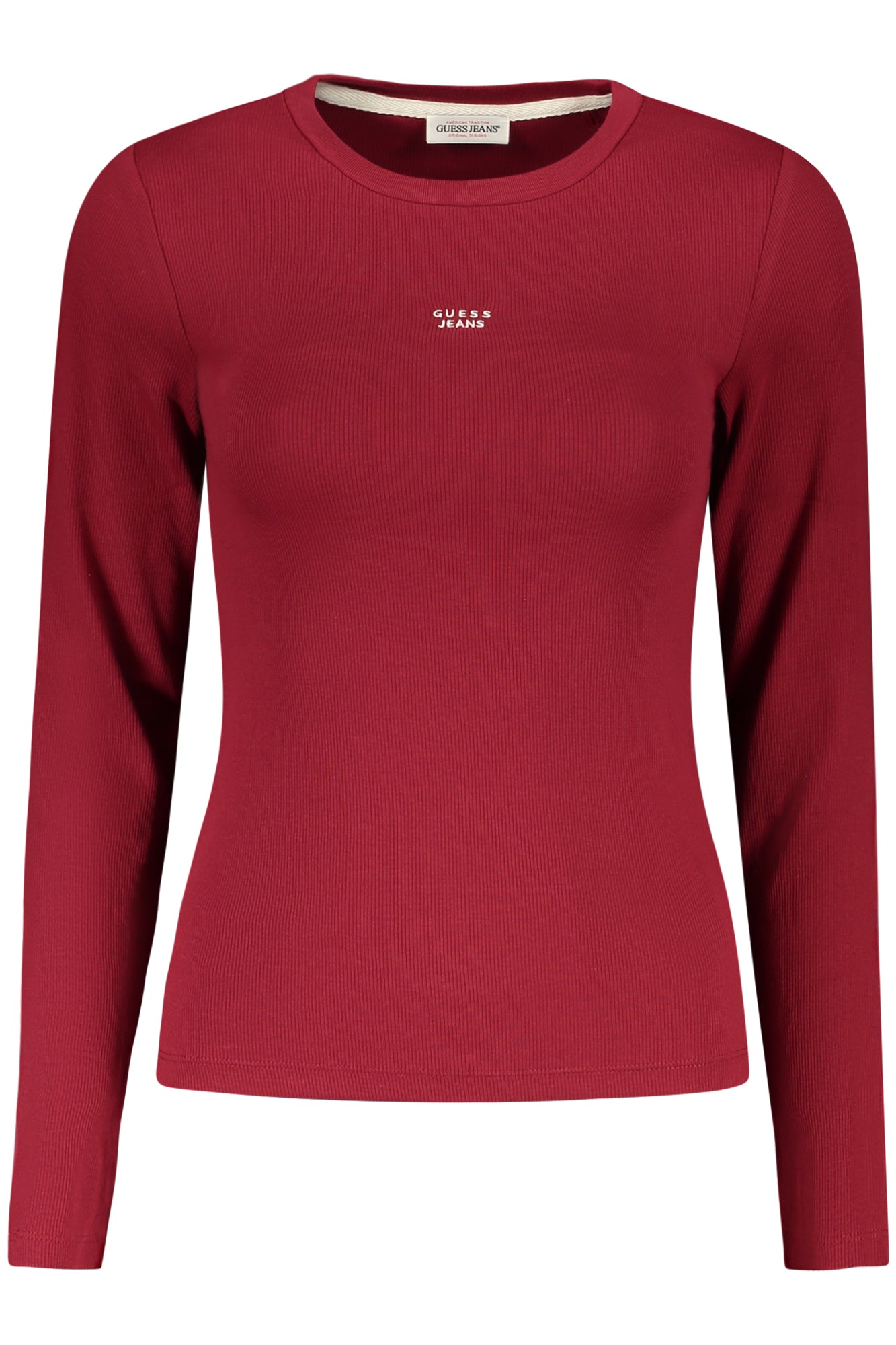 W5BP01KA0H1_ROG5M3 – Langarmshirt Damen Rot mit Stickerei und Weitem Ausschnitt – Größe: S, M, L, XL, 2XL – Farbe: Rosso
