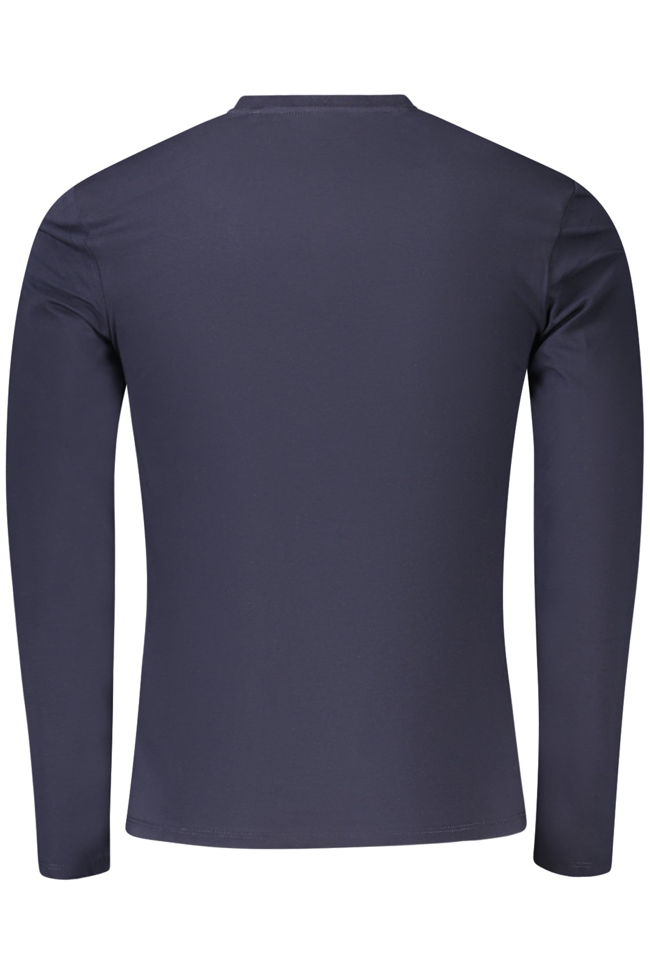 M2YI08J1314_BLG7V2 – Herren Langarmshirt Blau: Slim Fit, V-Ausschnitt, Bio-Baumwolle – Größe: S, M, L, XL, 2XL – Farbe: Blu