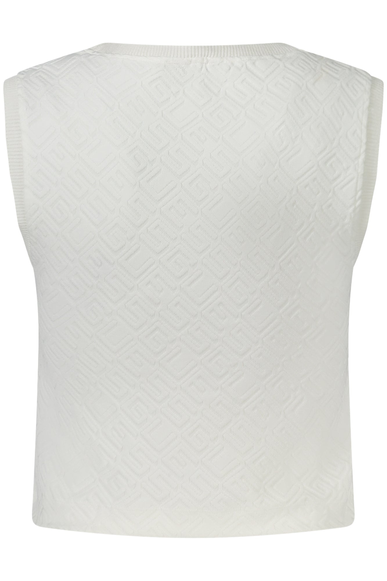 W4GP52KBYN0_BIG011 – Elegantes Damen-Top: Weiß, Ärmellos, Rundhals & Kontrastdetails – Größe: XS, S, L – Farbe: Bianco