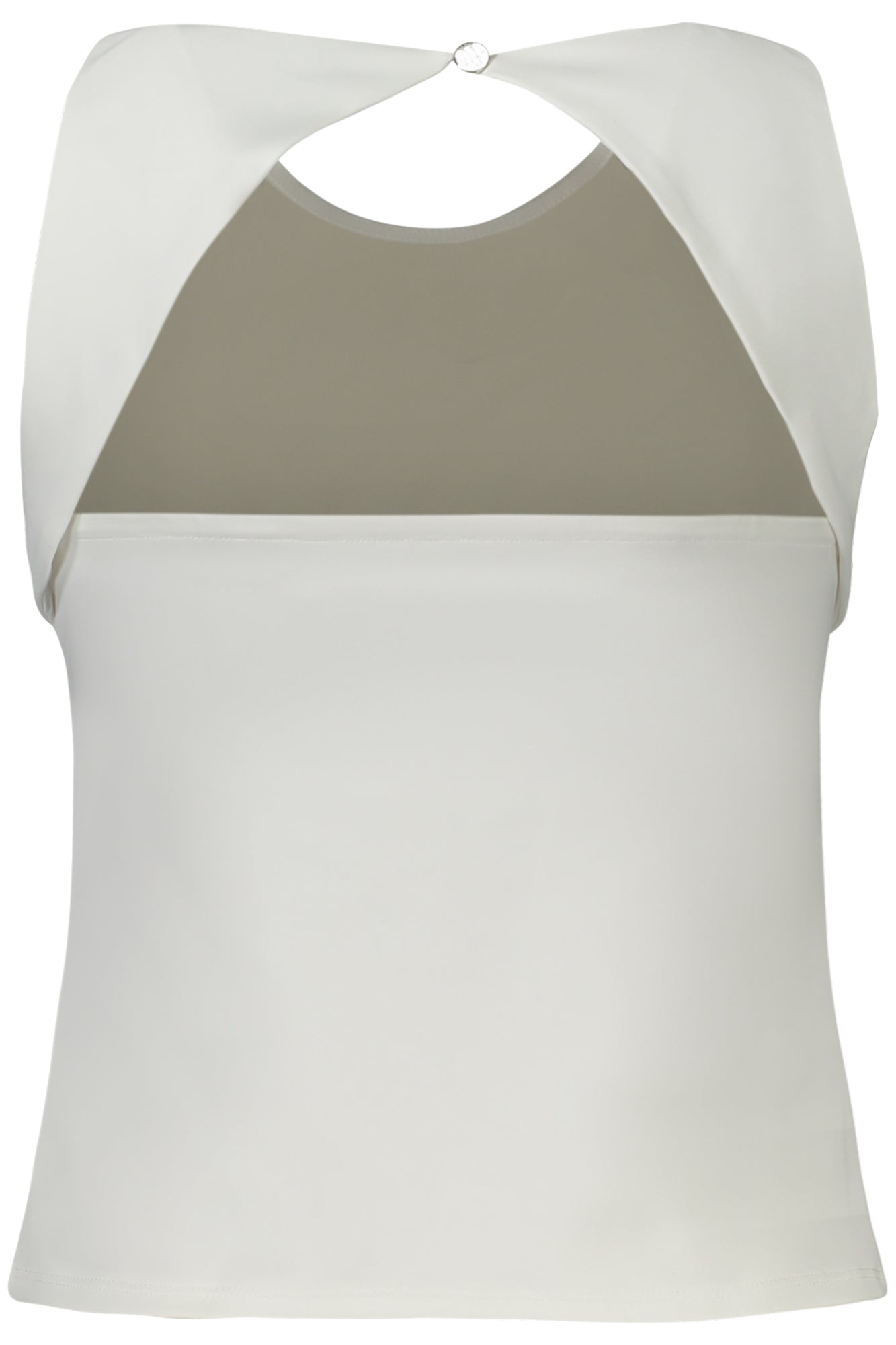 W4GP18KC7M0_BIG011 – Stylisches Damen Oberteil in Weiß mit Logo & Knopfkragen – Größe: XS, S, M, L – Farbe: Bianco