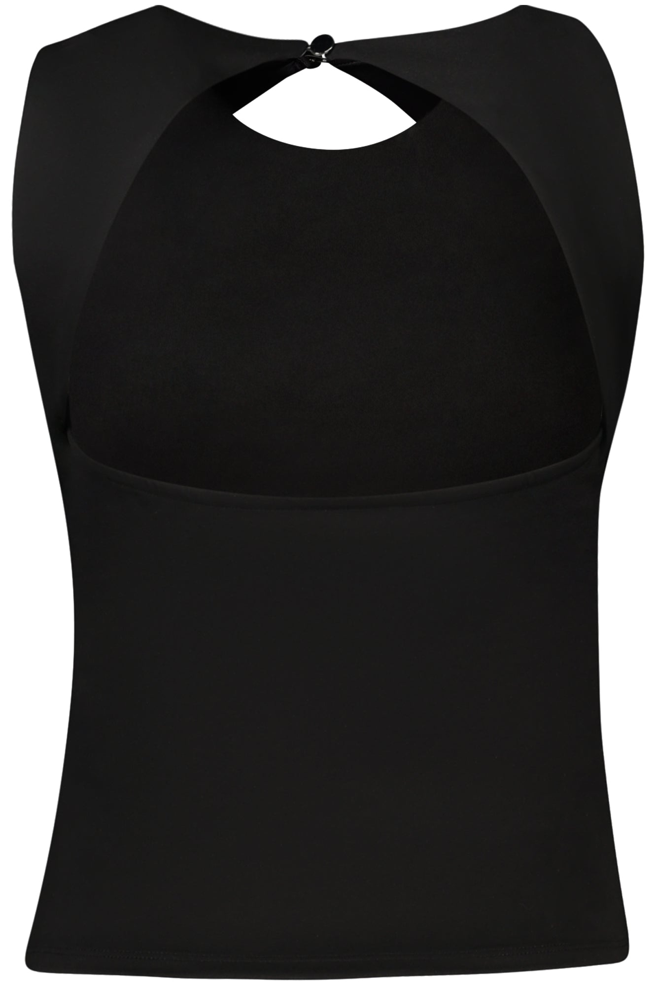 W4GP18KC7M0_NEJBLK – Damen Schwarz Top mit Knopfkragen und Logo - Eleganz pur – Größe: XS, S, M, L – Farbe: Nero