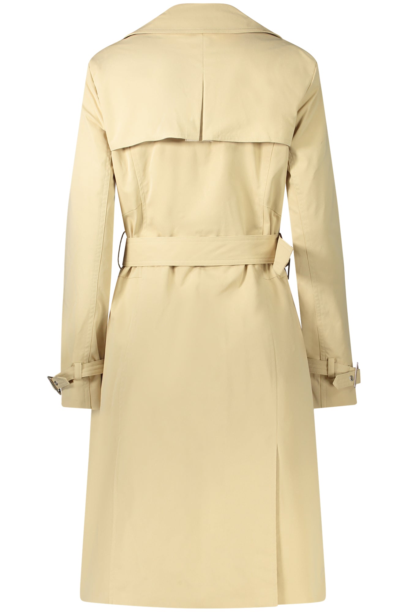 W4RL00WF5Z2_BEG1L7 – Eleganter Damen-Trenchcoat Beige mit Taschen und Taillengürtel – Größe: XS, S – Farbe: Beige