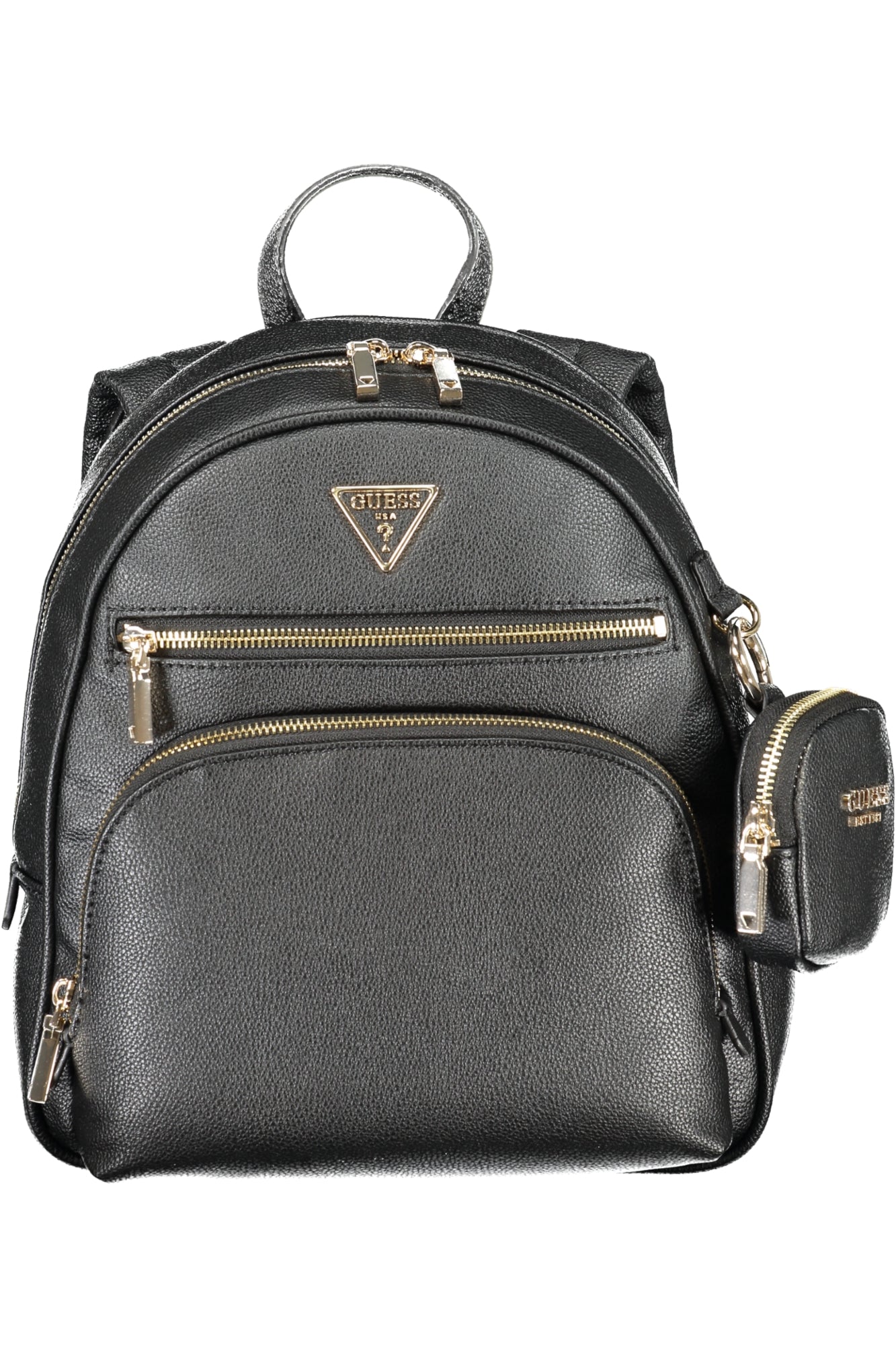 BG900632_NEBLACK – Eleganter Damenrucksack Schwarz mit Abnehmbarer Geldbörse – Power Play – Größe: Standard